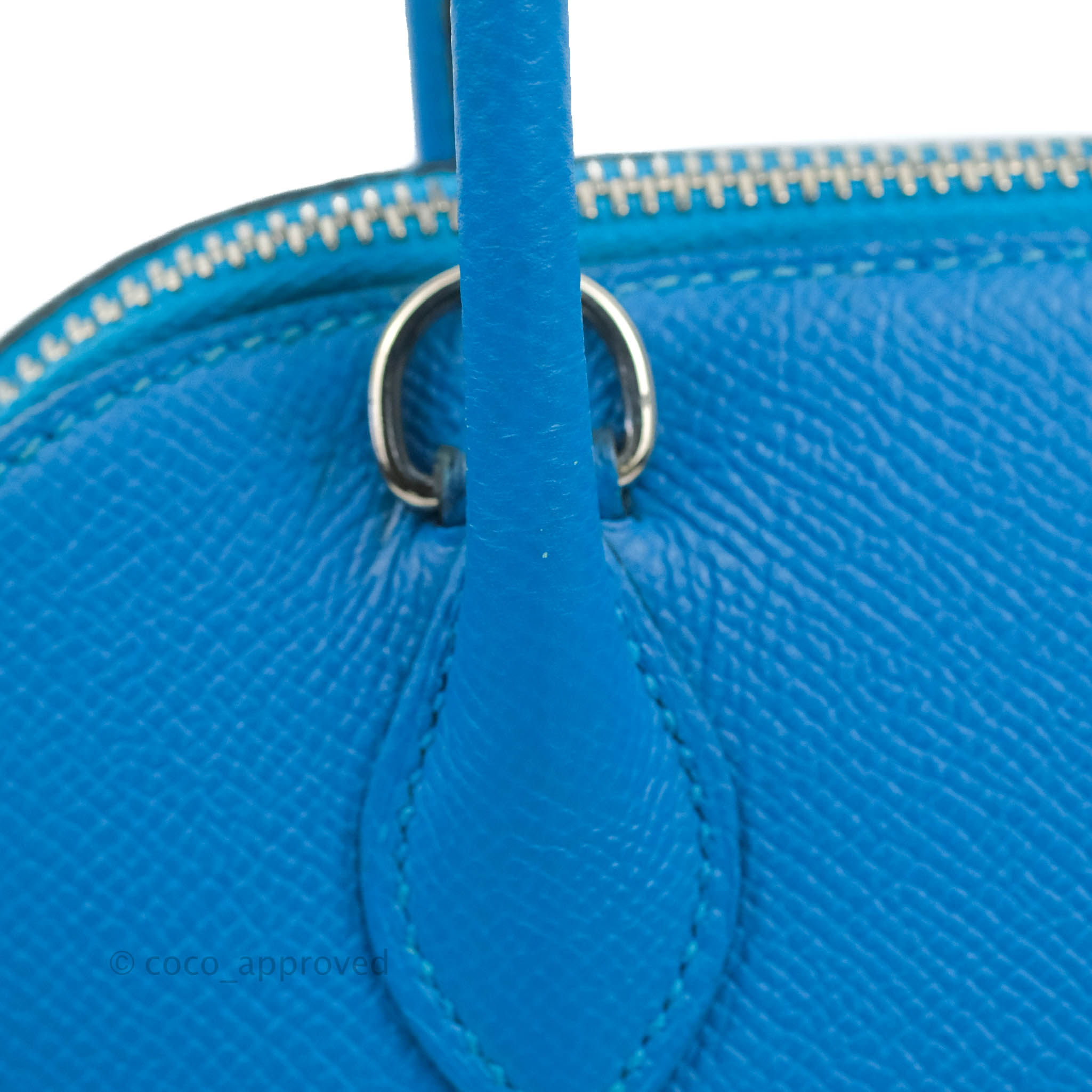 Hermes Birkin Palladium-tone 30 Celeste Blue in Epsom Leather with