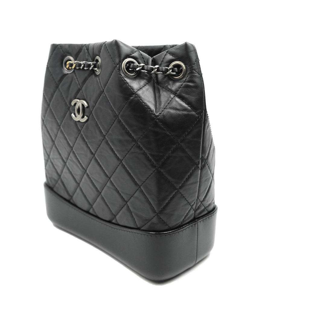 Chanel Small Gabrielle Backpack Black Aged Calfskin