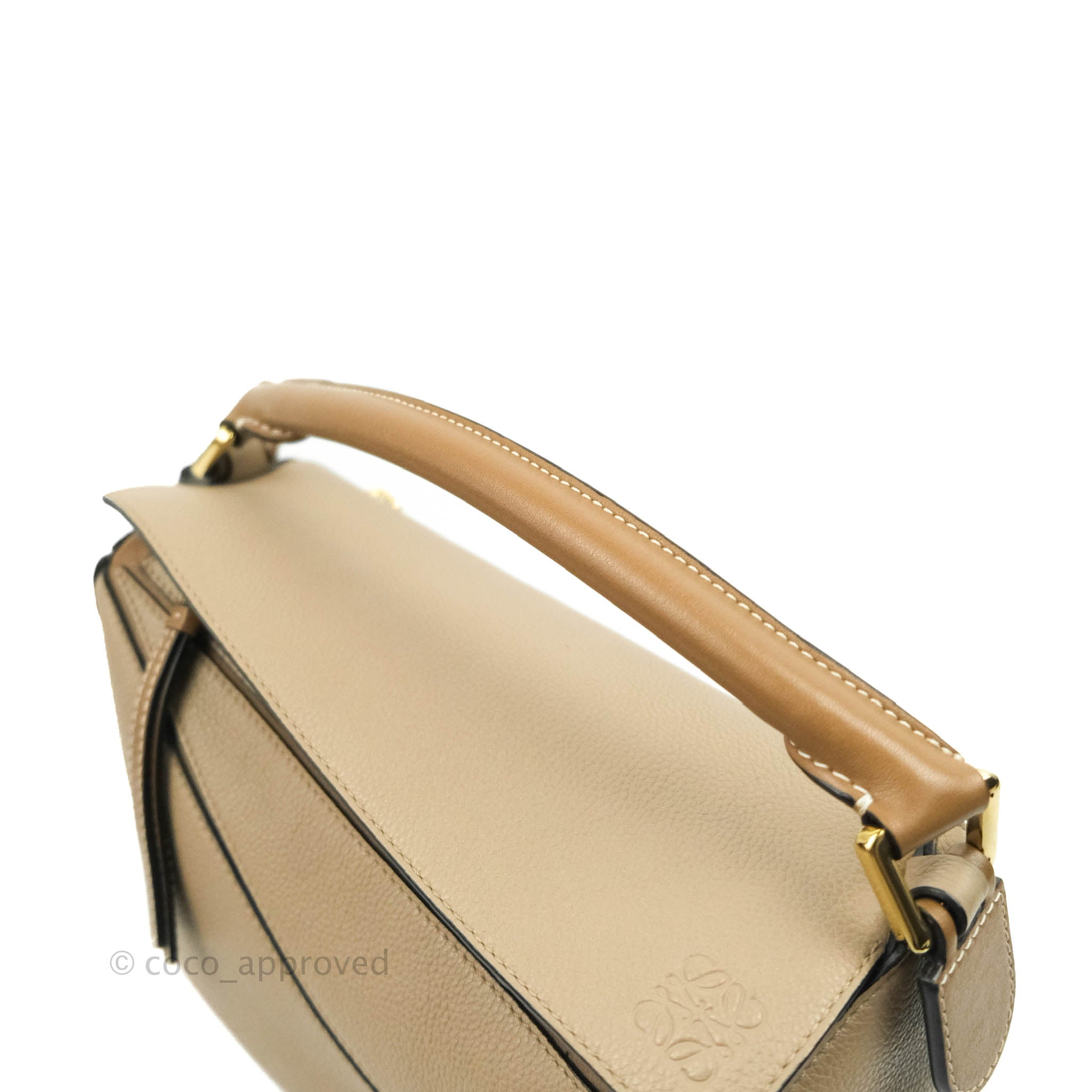 LOEWE Grained Calfskin Small Puzzle Bag Sand Mink 1276793