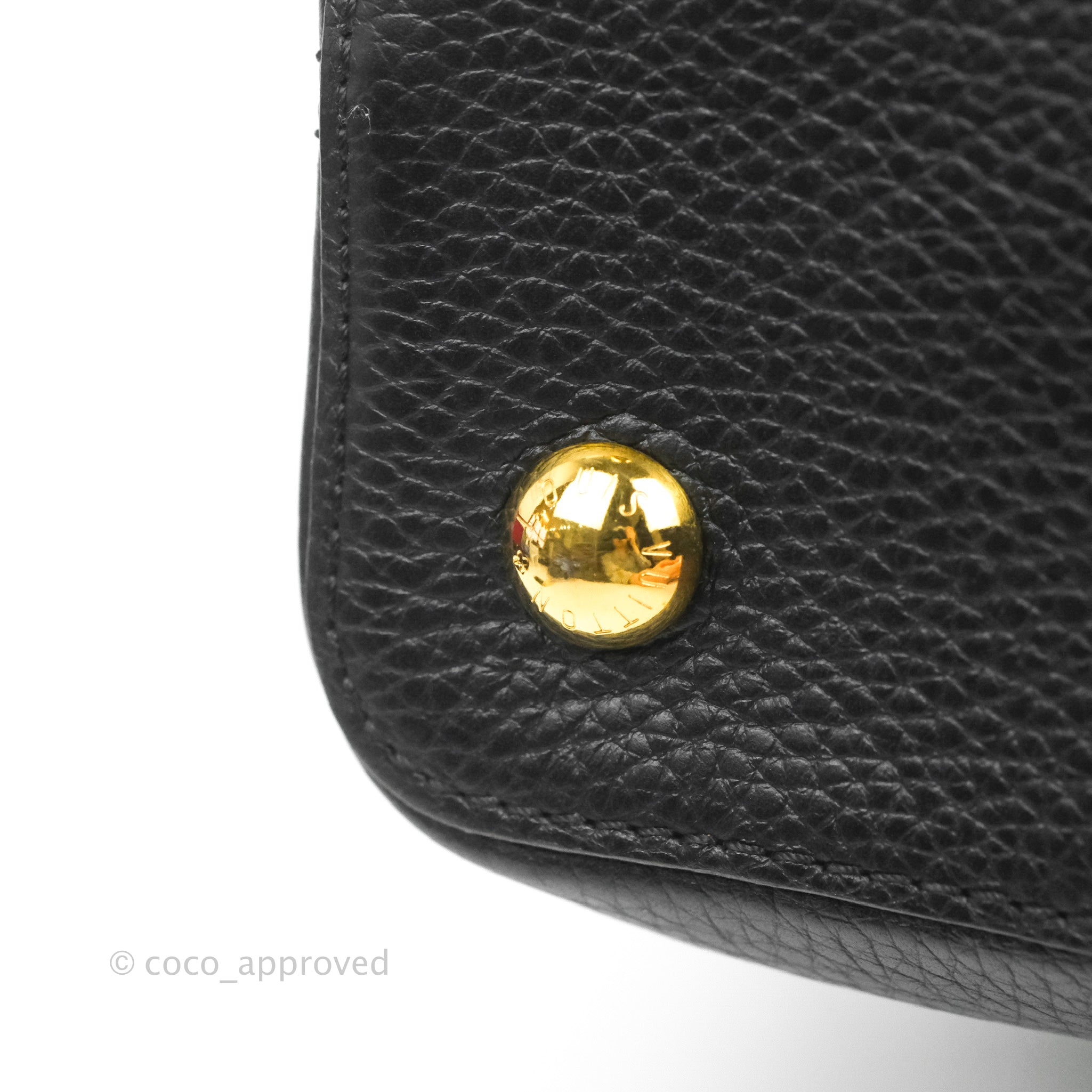 Louis Vuitton Capucines Bag Metal Floral Edge Taurillon Leather Mini Black  2184861