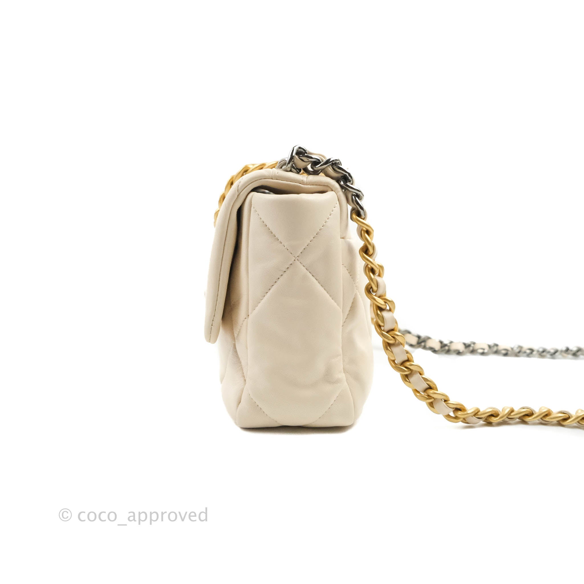 Lambskin Quilted Medium Chanel 19 Flap Light Beige – Trends Luxe