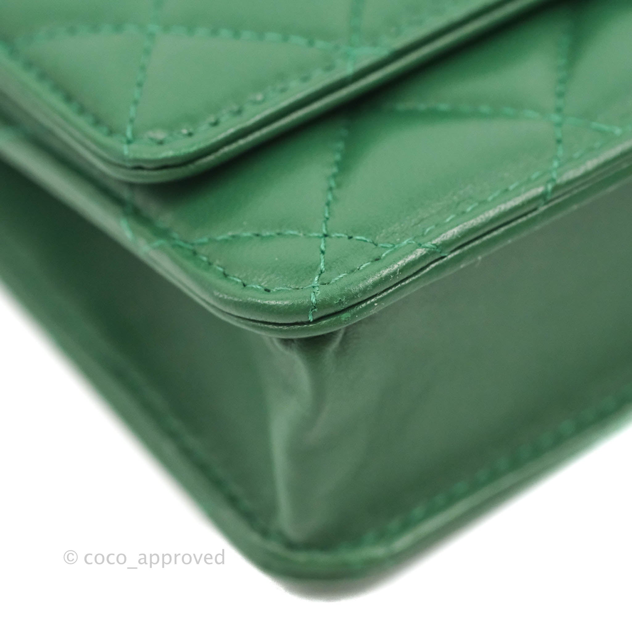 Chanel Avocado Green Chevron Leather Boy Wallet on Chain Chanel | The  Luxury Closet