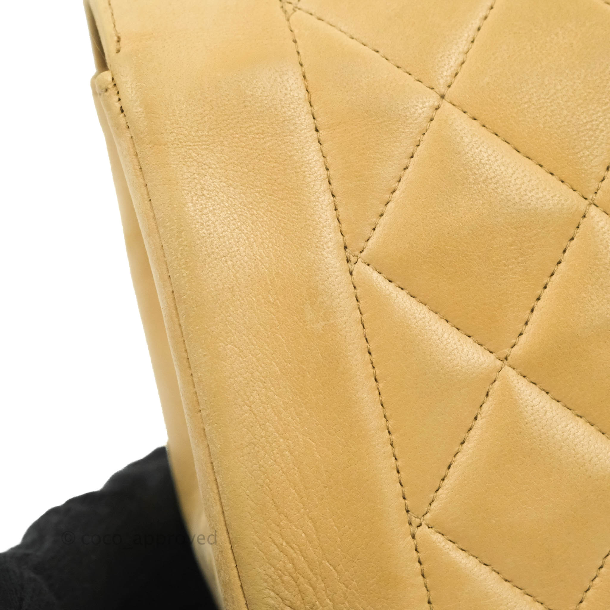 Chanel Vintage Small Quilted Classic Diana Flap Bag Beige Lambskin 24K –  Coco Approved Studio