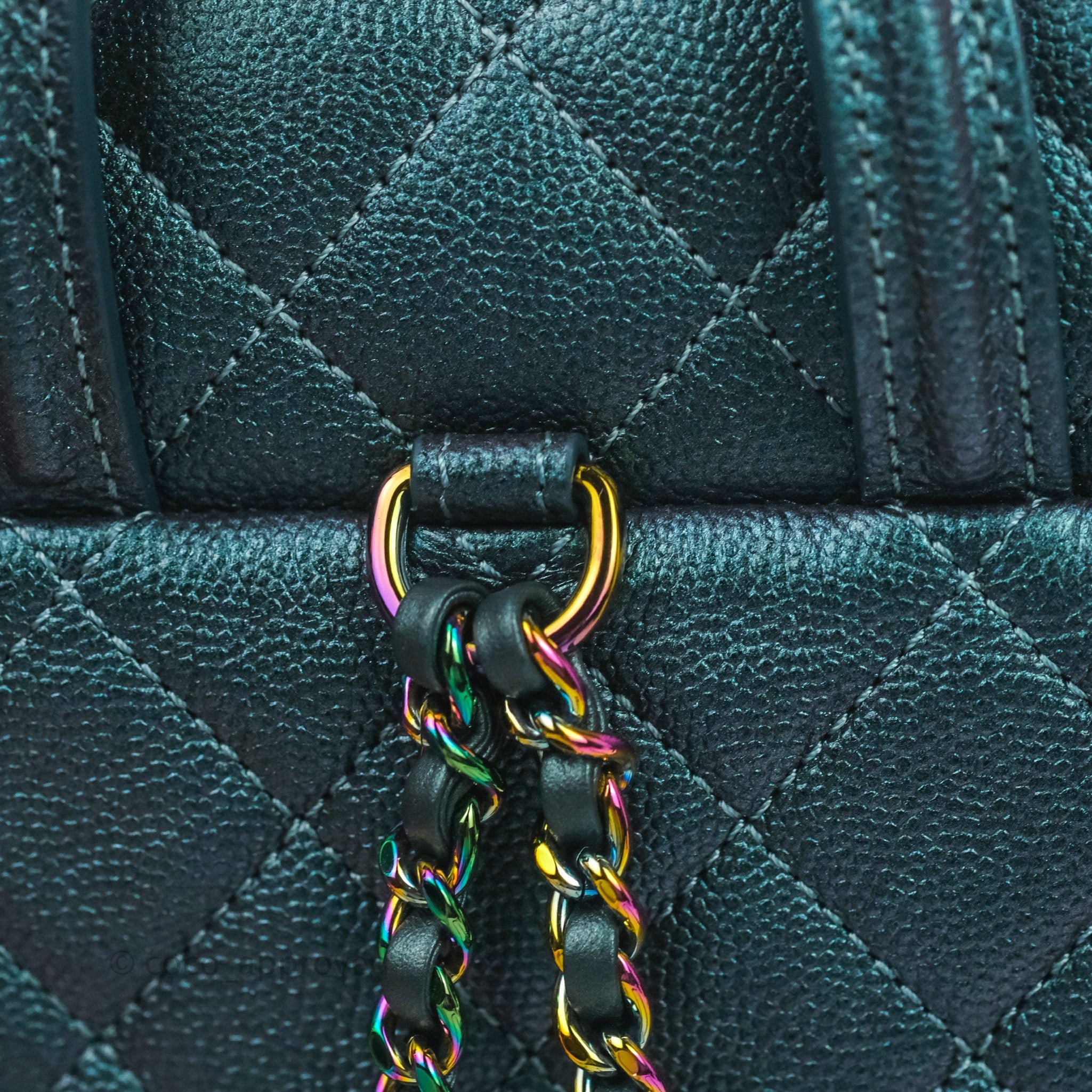 Chanel Quilted CC Filigree Backpack Caviar Iridescent Dark Turquoise R – Coco  Approved Studio