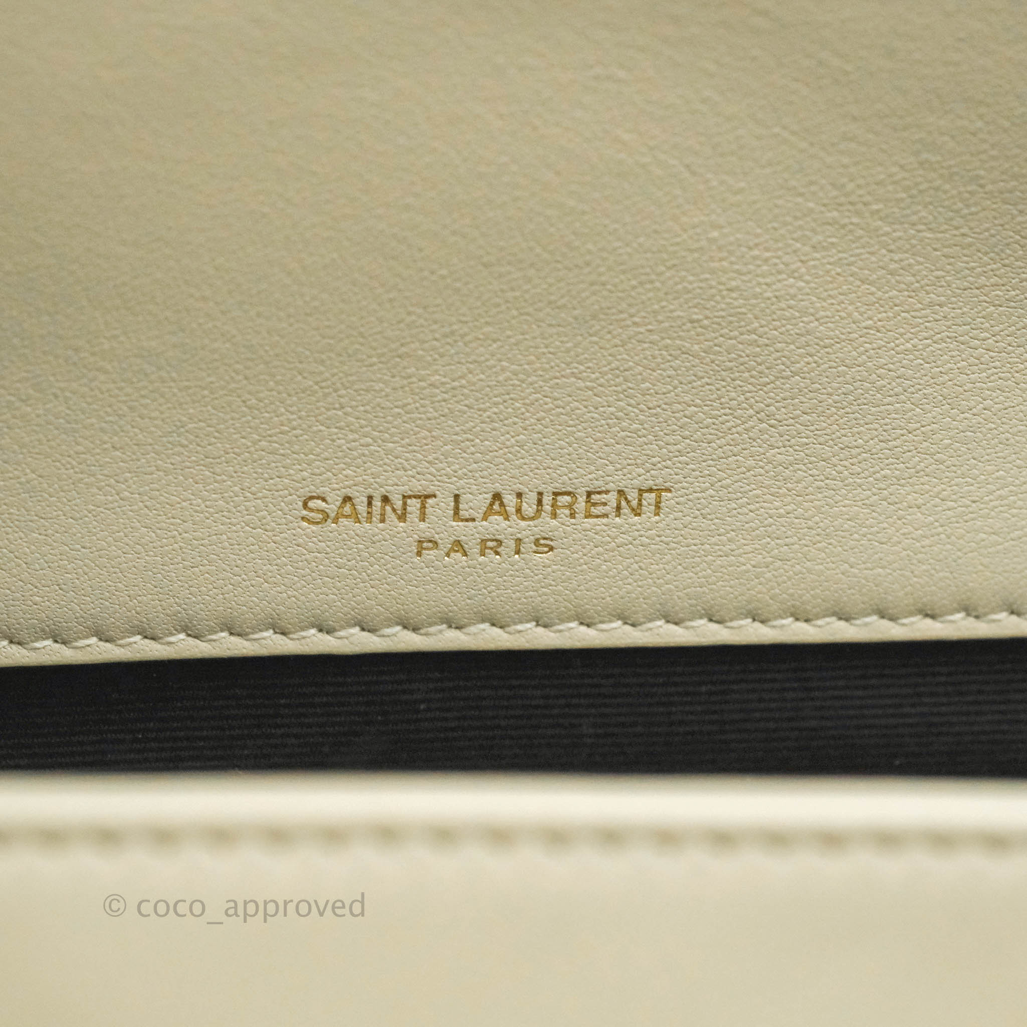 Saint Laurent Niki Baby Chain Bag Blanc Vintage Lambskin Gold