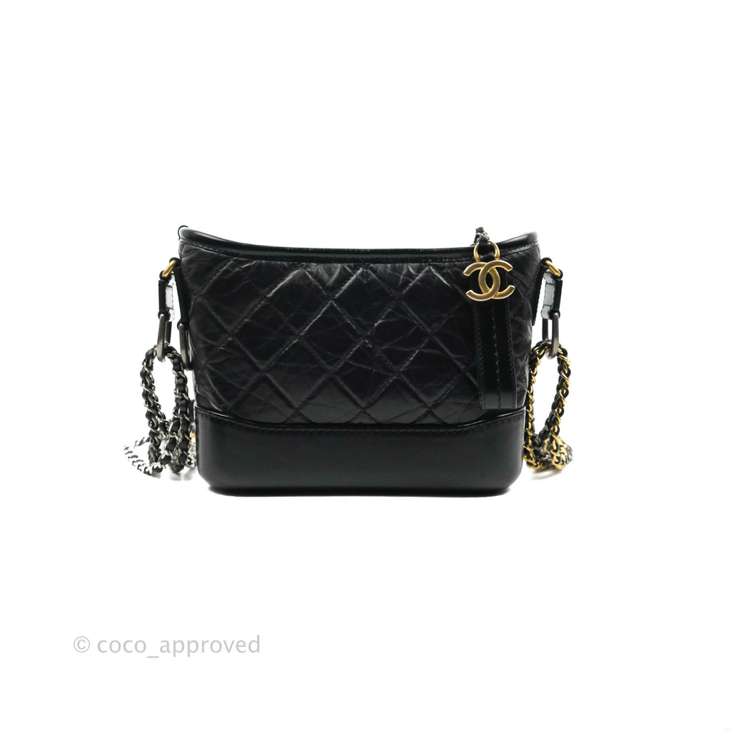 Chanel Quilted Small Aged Calfskin Black Gabrielle Hobo Mixed Hardware