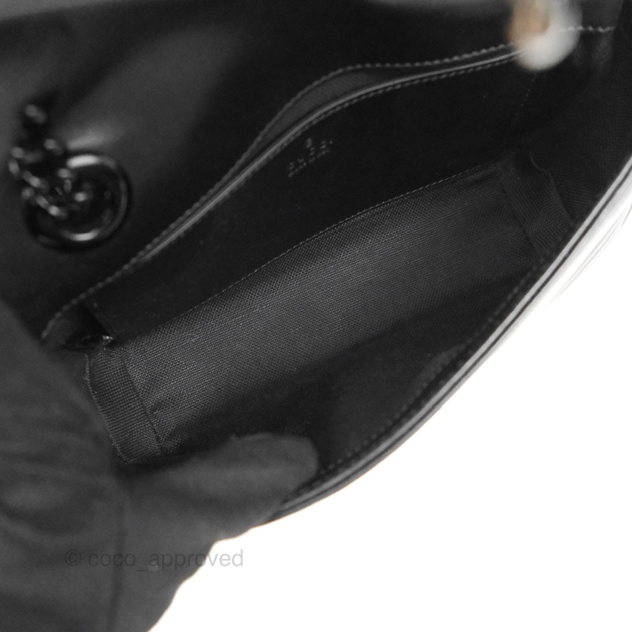 Gucci Mini Chevron GG Marmont Matelassé Bag So Black Calfskin