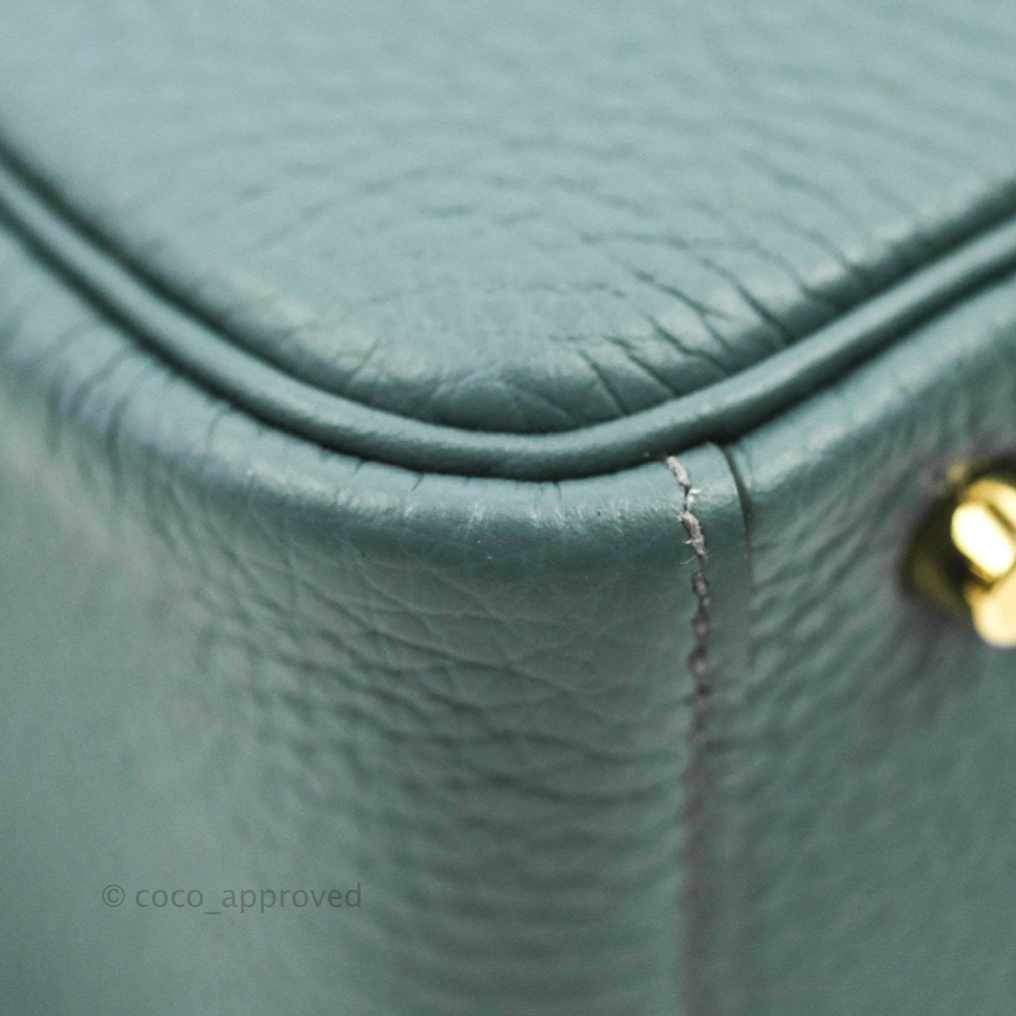 Hermès Mini Lindy 20 Bleu Orage Clemence Gold Hardware – Coco