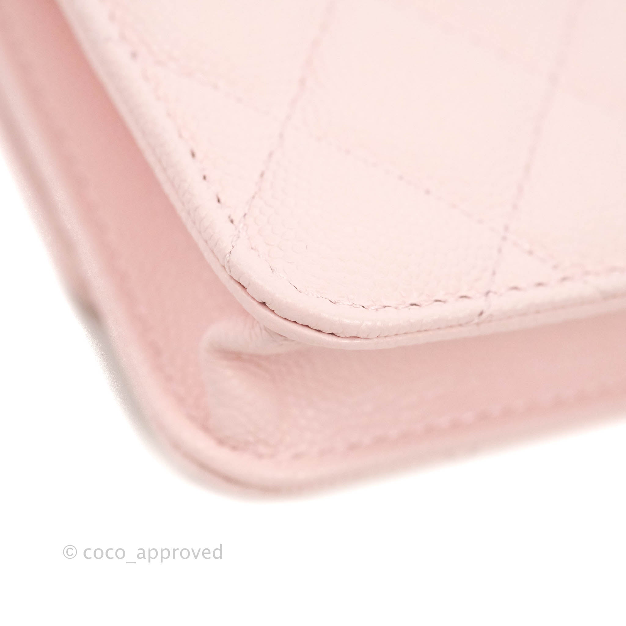 Chanel Pink Classic Quilted Wallet on Chain Caviar Calfskin