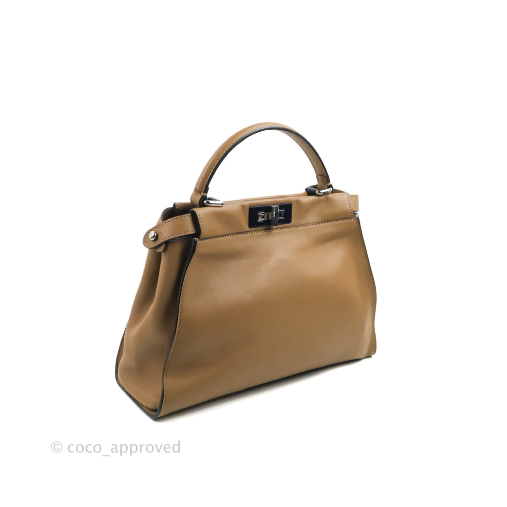 Fendi Peekaboo Medium Light Brown Silver Hardware