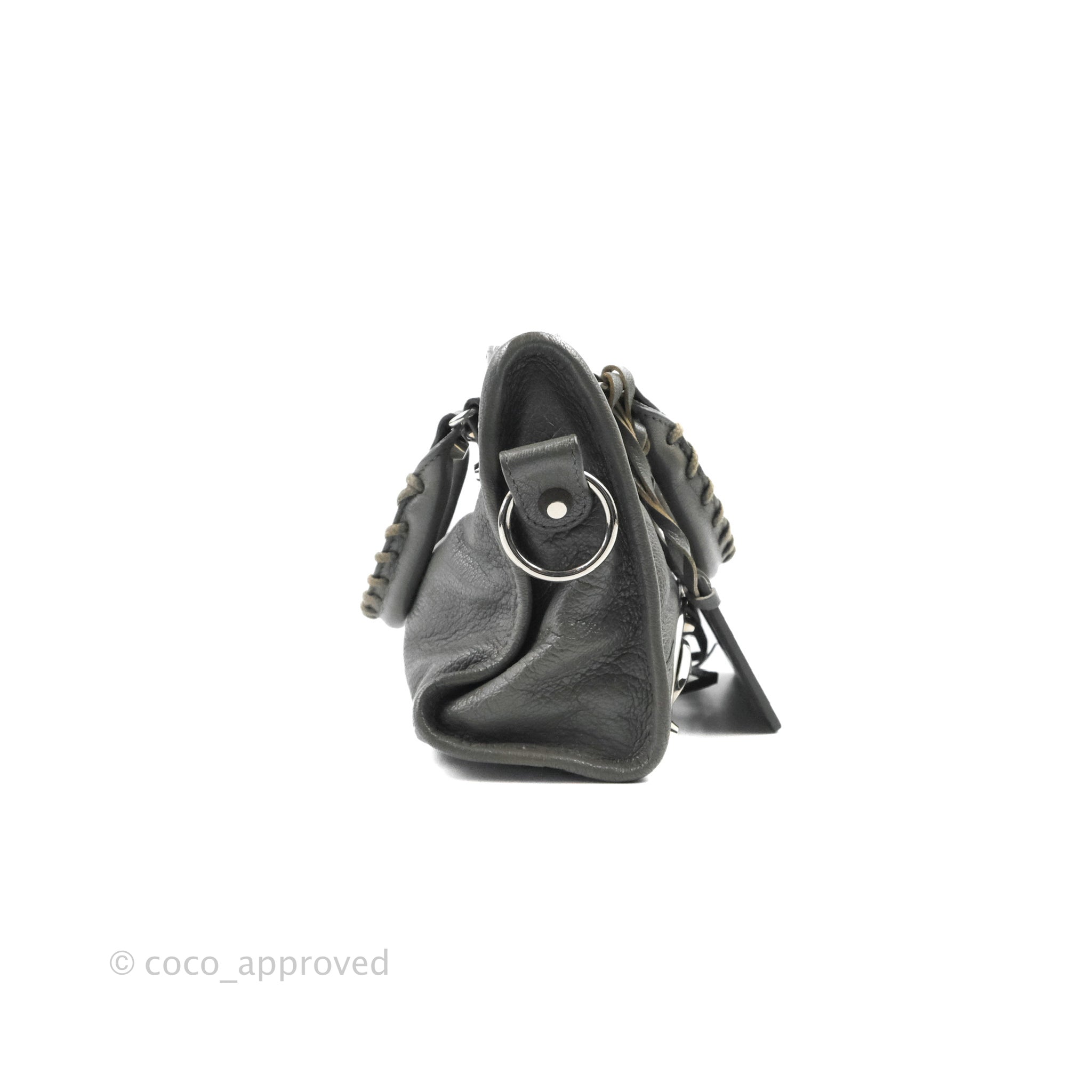 Balenciaga Classic Mini City Bag Grey Aged Calfskin Silver