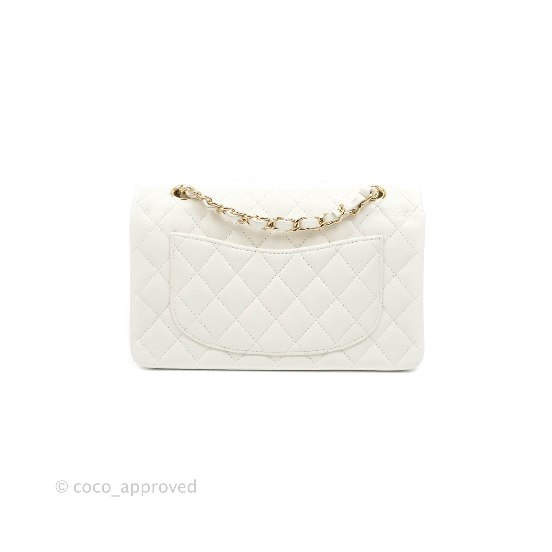 CHANEL Lambskin Quilted Small Double Flap White 178713