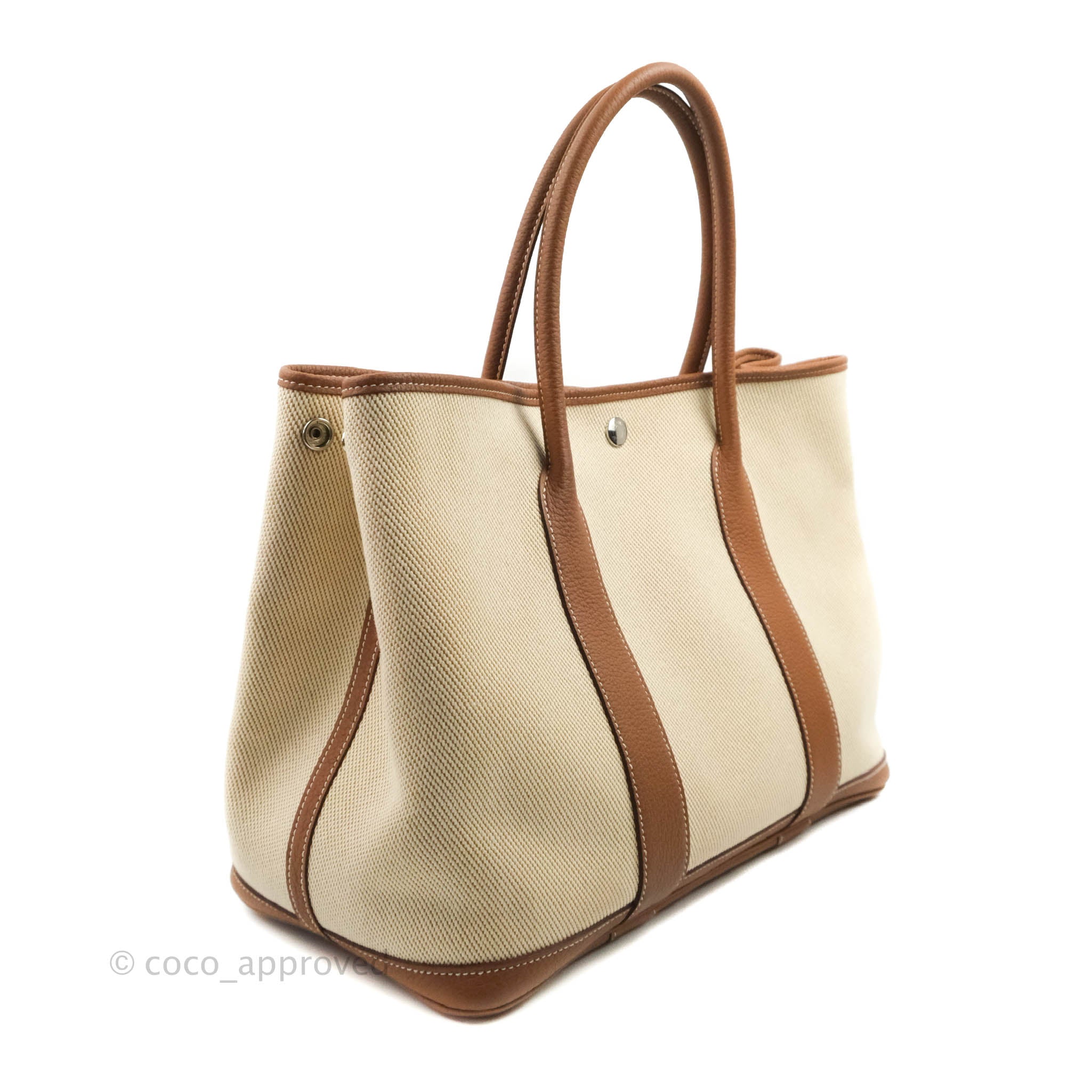Garden party cloth handbag Hermès Beige in Cloth - 16199455