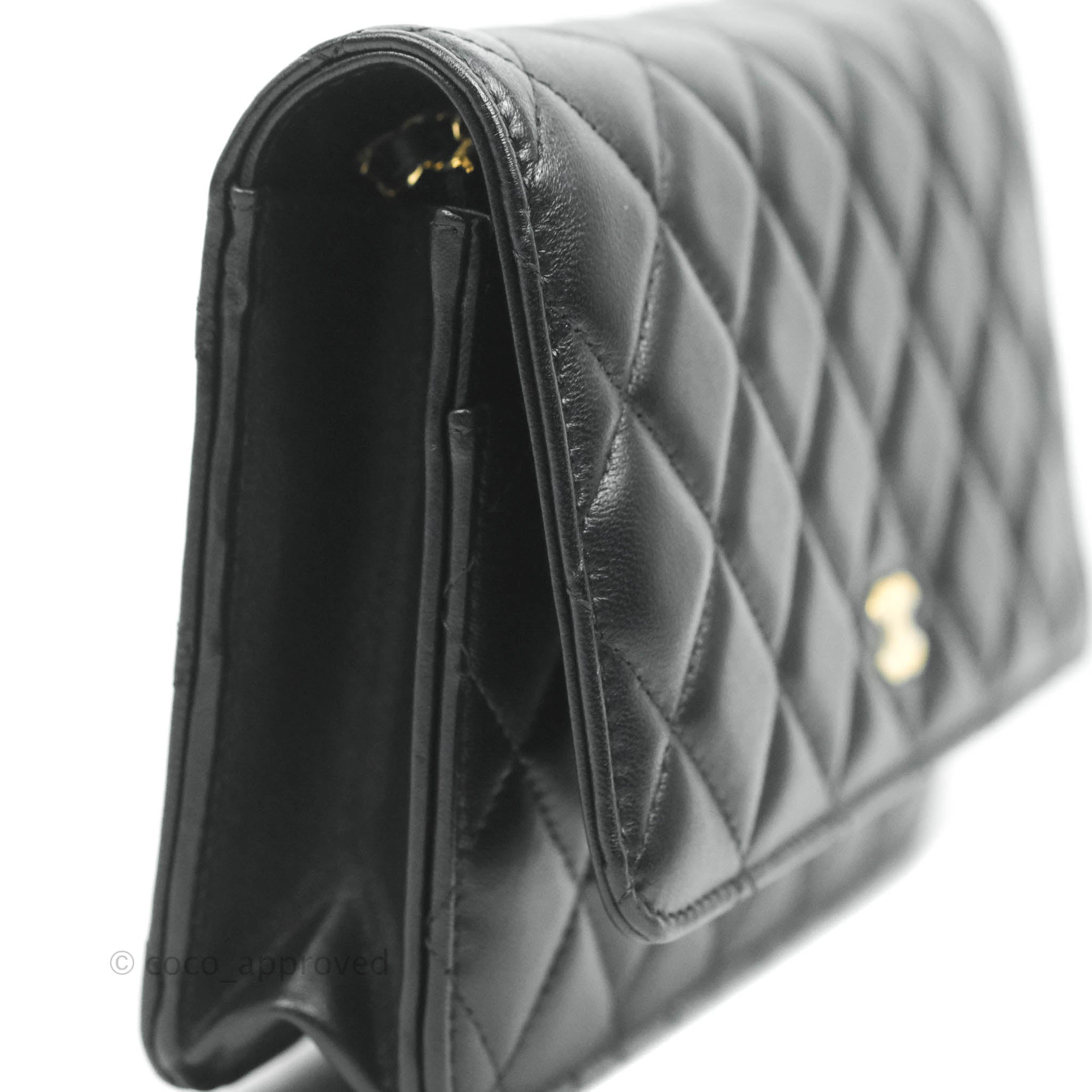 Chanel Quilted Wallet on Chain WOC Black Lambskin Gold Hardware  Coco  Approved Studio