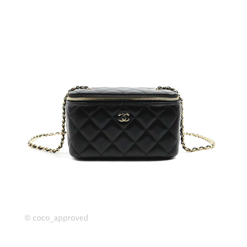 Chanel Classic Vanity with Chain Black Lambskin Gold Hardware