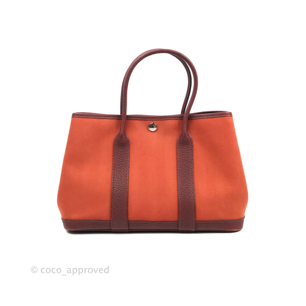 Hermes Garden Party 30 Brick/ Burgundy Negonda