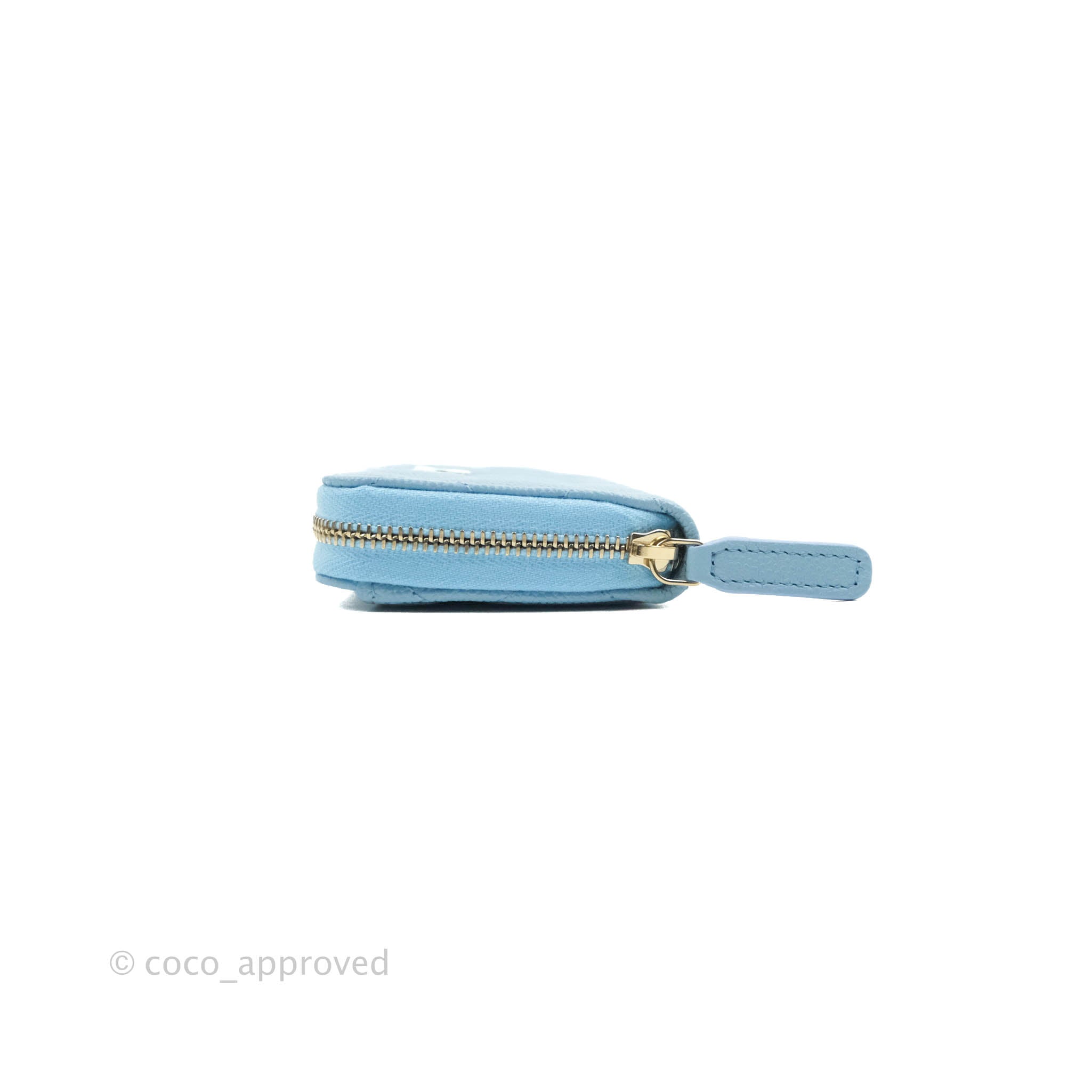 Chanel Matelasse/Zip Coin Purse Light blue ref.813019 - Joli Closet