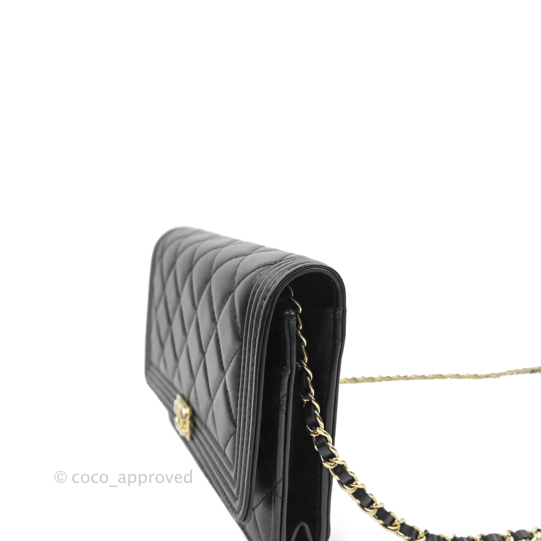 Chanel Boy Wallet on Chain WOC Black Lambskin Gold Hardware – Coco