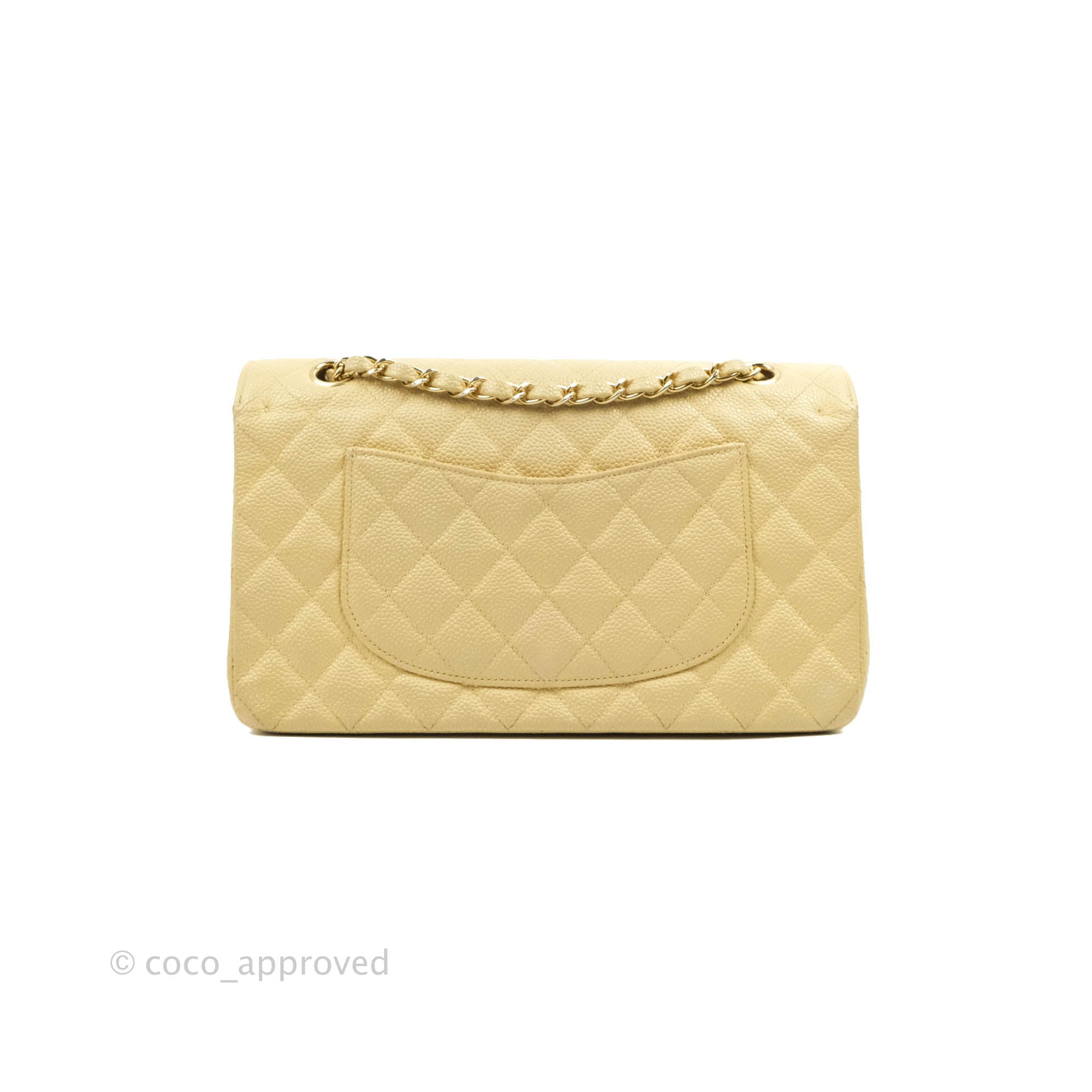 Chanel Vintage Classic M/L Medium Double Flap Bag Beige Caviar 24K Gol – Coco  Approved Studio