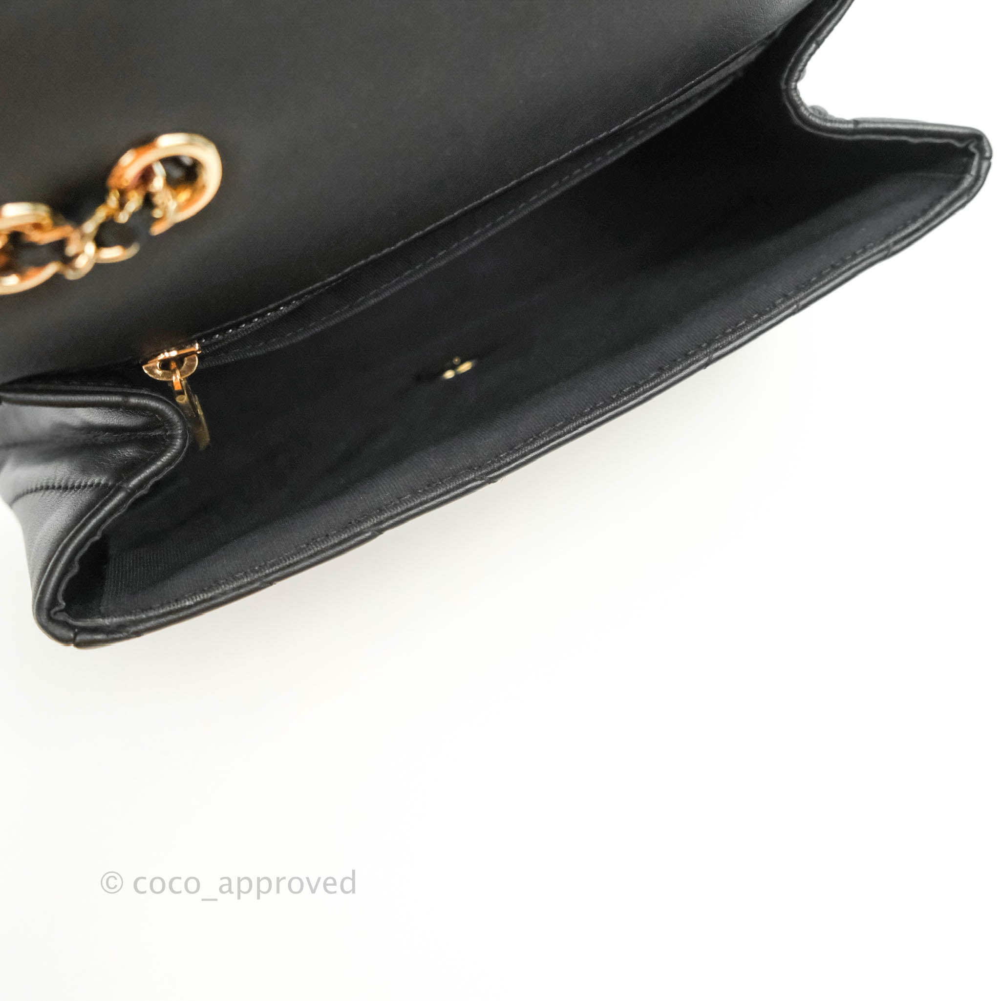 Chanel Small Statement Chevron Flap Bag Black Gold Hardware – Coco Approved  Studio