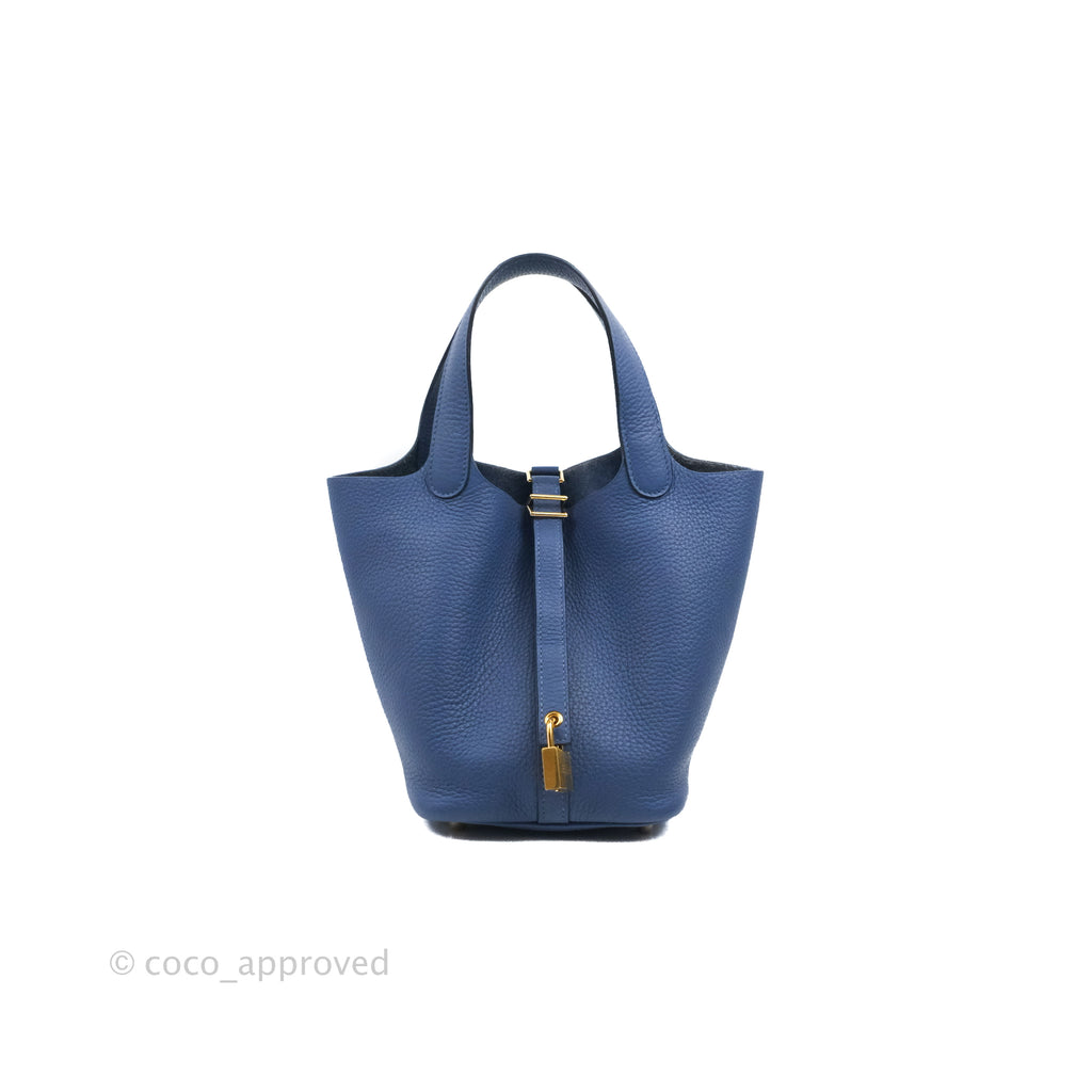 Hermès Picotin 22 Epsom Tressage Blue Du Nord Palladium Hardware – Coco  Approved Studio