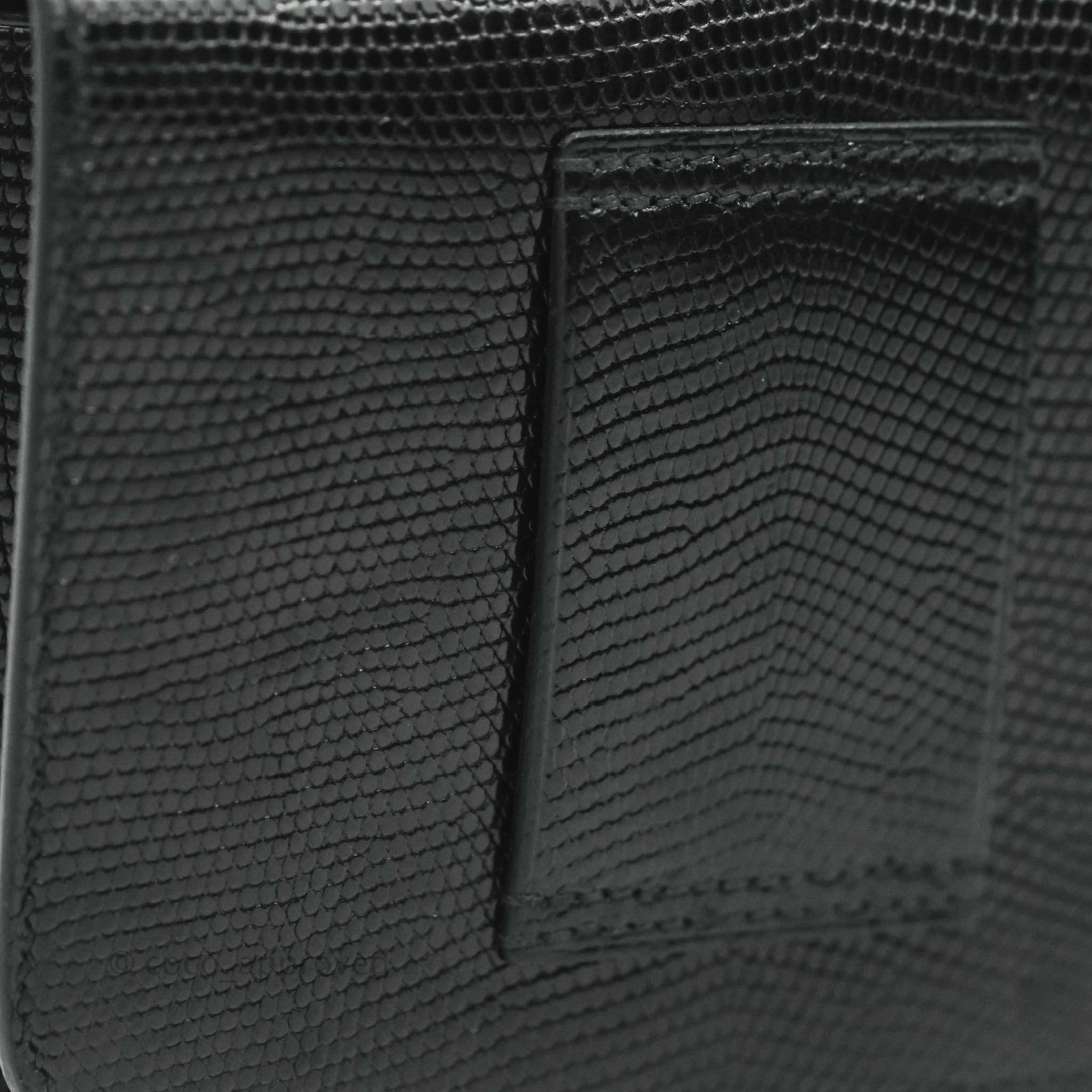 Black Constance Slim wallet with rose gold hardware - HERMÈS