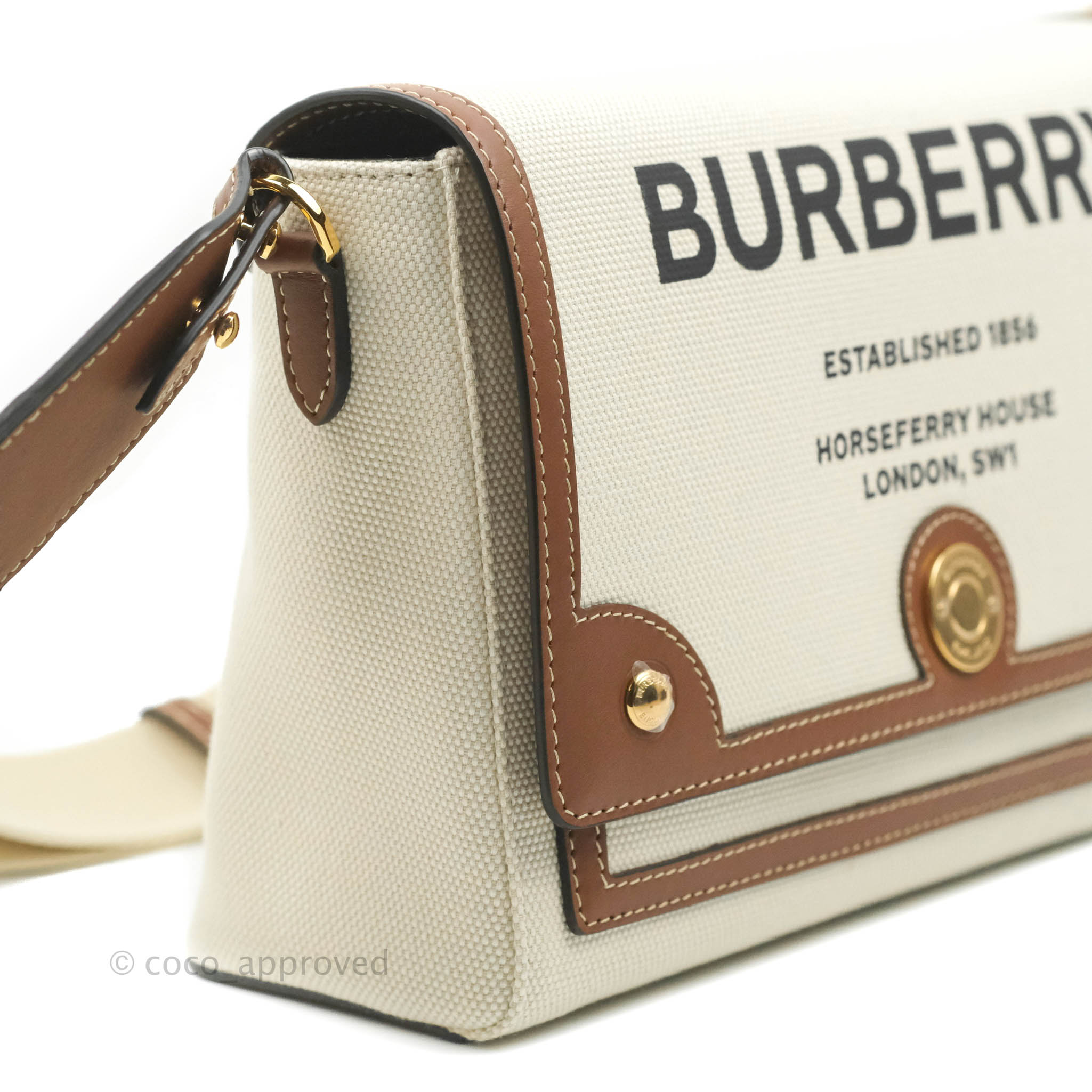 Burberry Brown E-Canvas Hackberry Monogram Shoulder Bag - ShopStyle