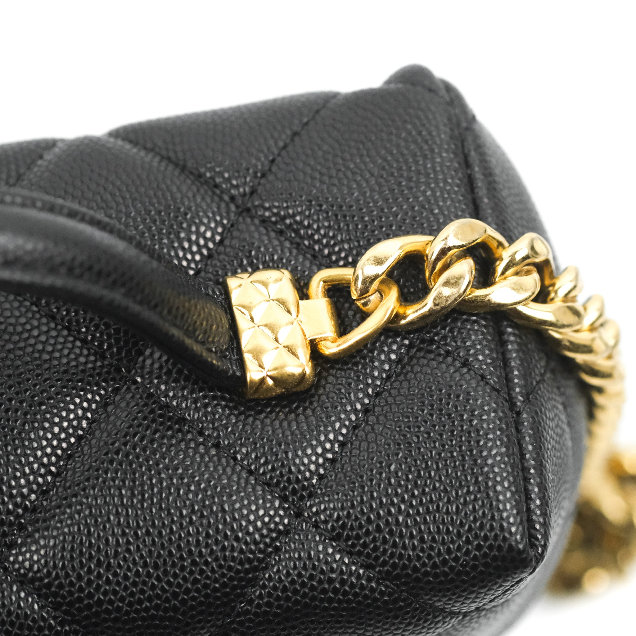 Chanel Small Vanity Flap Bag With Handle Black Caviar Gold