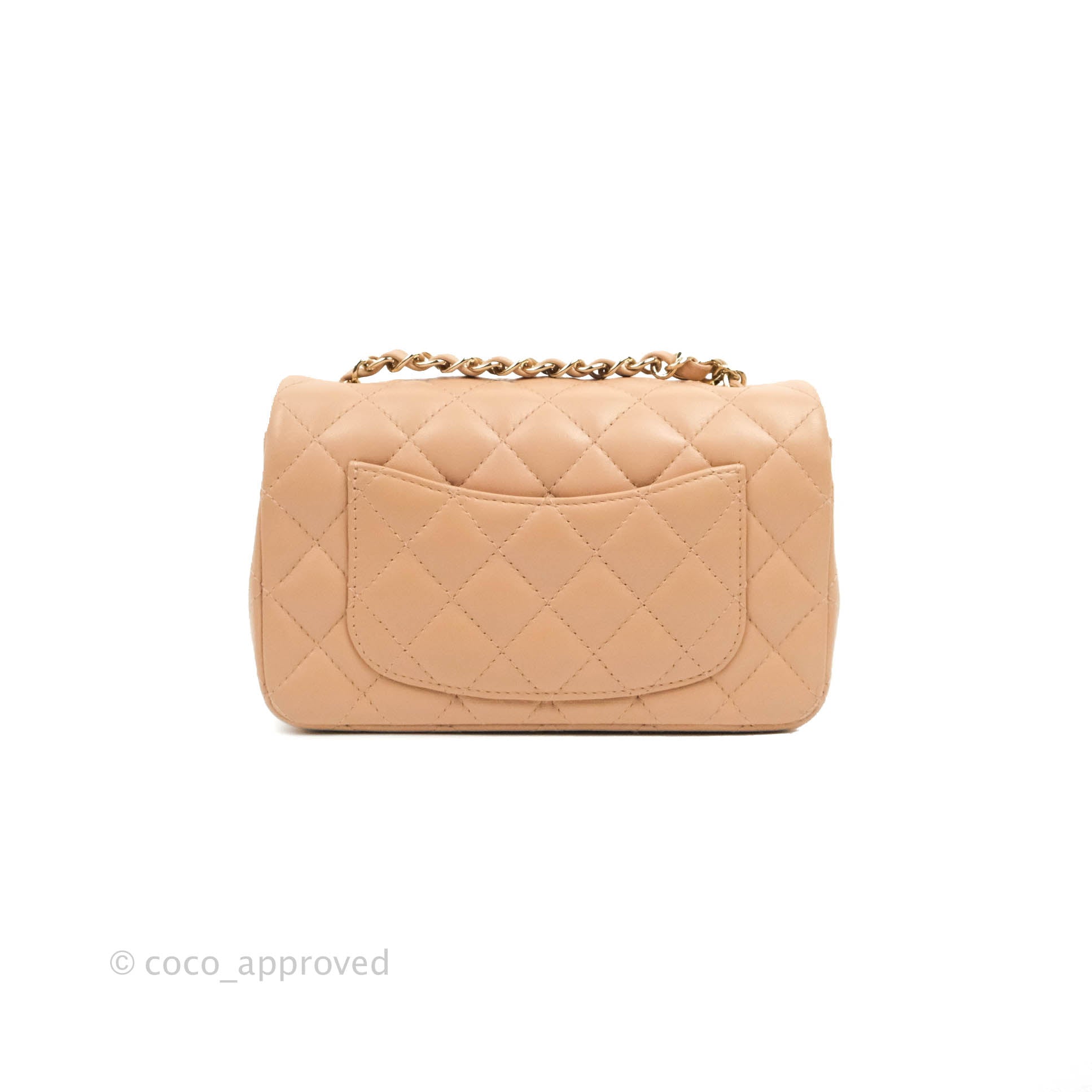 Chanel Classic Mini Square Flap 21A Dark Beige Quilted Lambskin