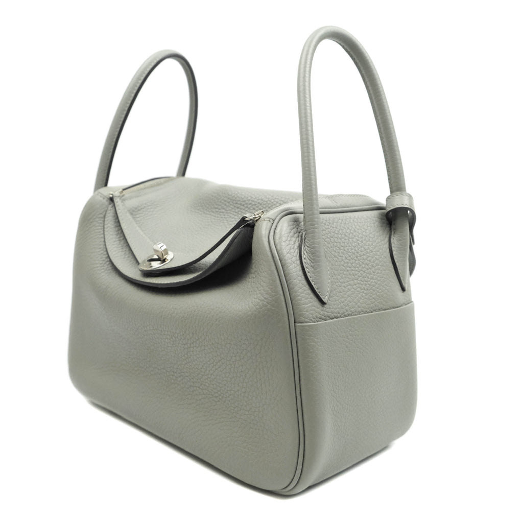 Hermès Lindy 26 Taurillion Clemence Gris Mouette Palladium Hardware