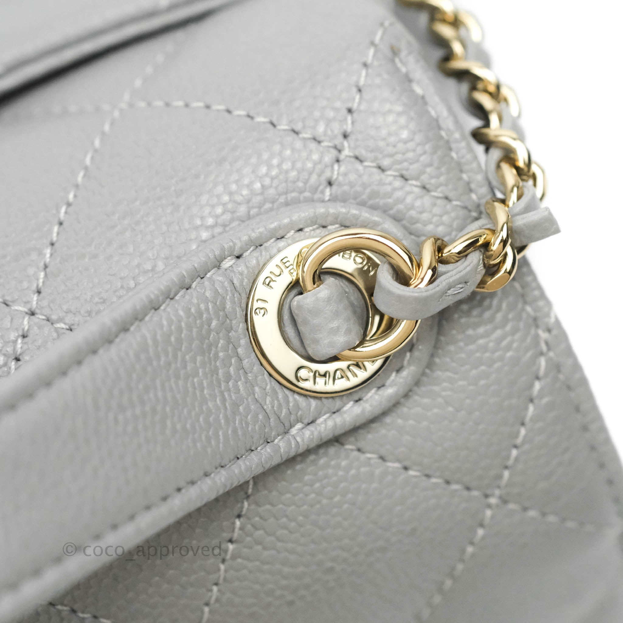 Chanel Quilted Medium Business Affinity Flap Grey Caviar Light Gold Ha –  Coco Approved Studio