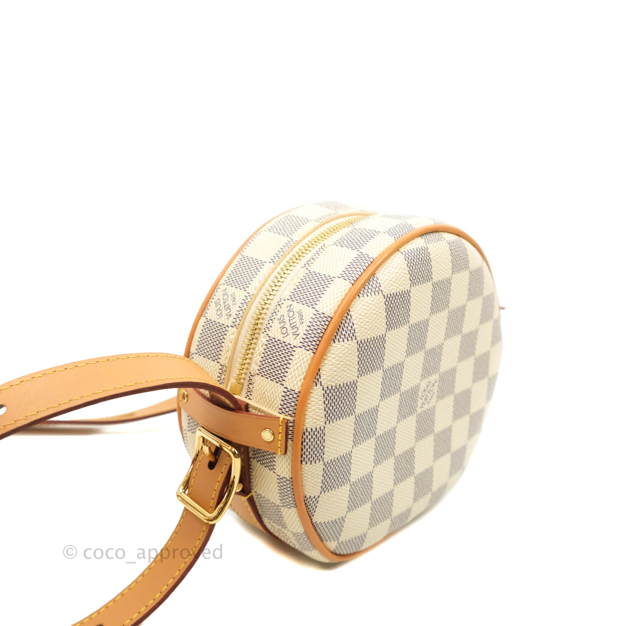 New Louis Vuitton BOITE CHAPEAU PM Damier Check White/Cream Crossbody!