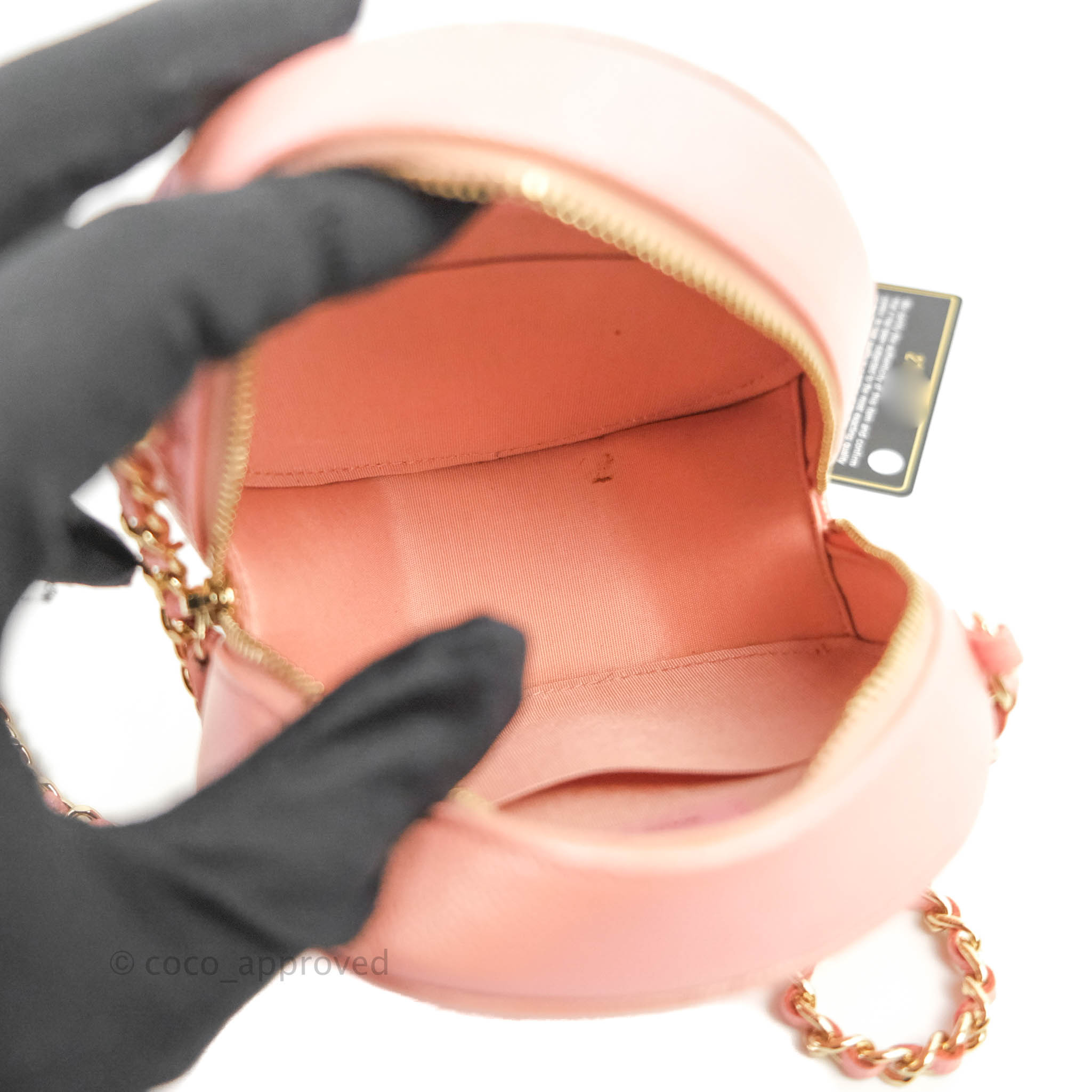Chanel Pink Round As Earth Bag of Patent Leather with Silver