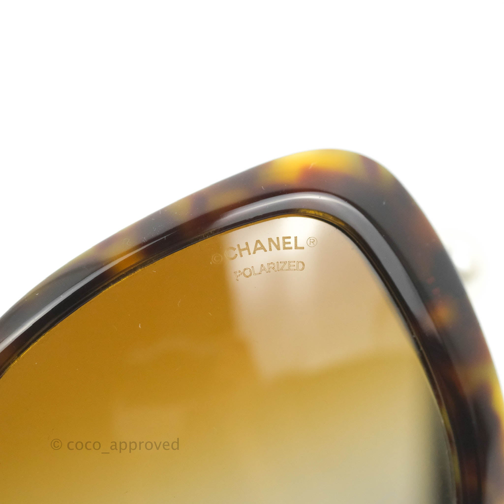 Chanel Tortoise Shell Oversized Frame Pearl CC Sunglasses – Coco