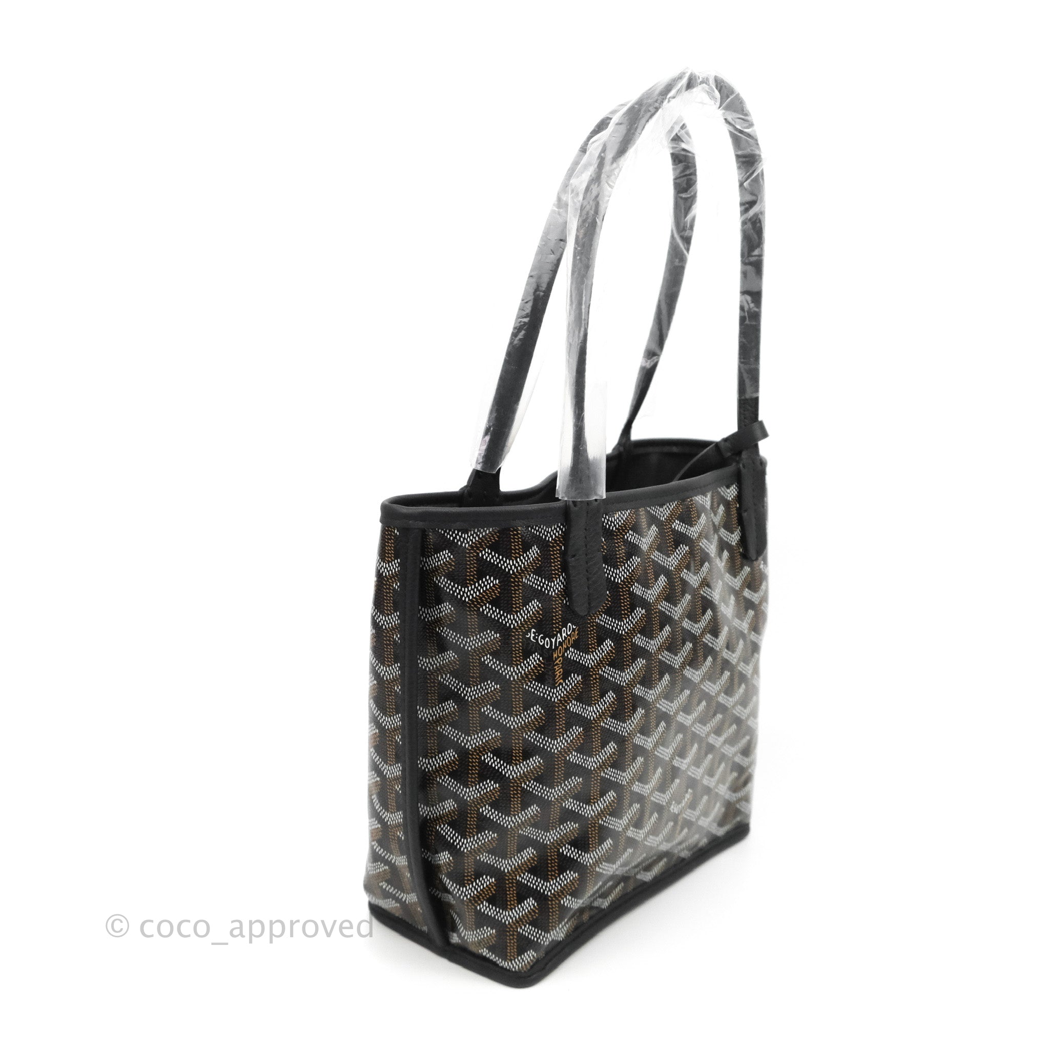 Goyard Anjou Mini Bag Goyardine Canvas Black/Tan – Coco Approved