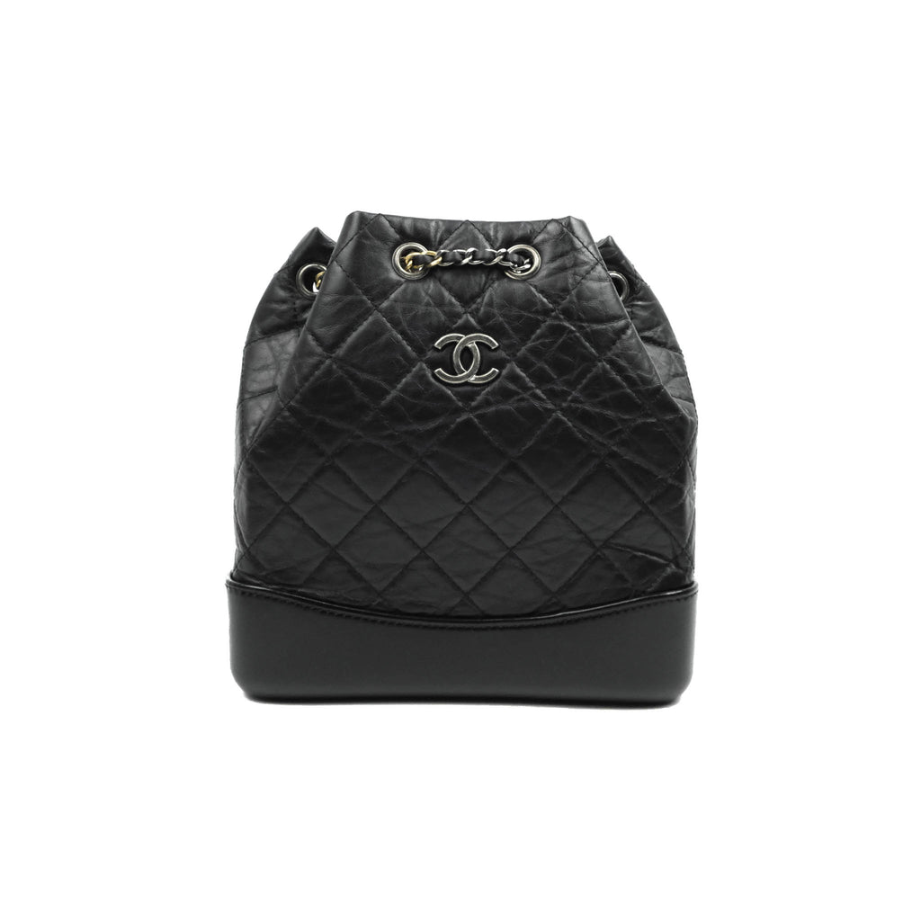 Chanel Small Gabrielle Backpack Black Aged Calfskin