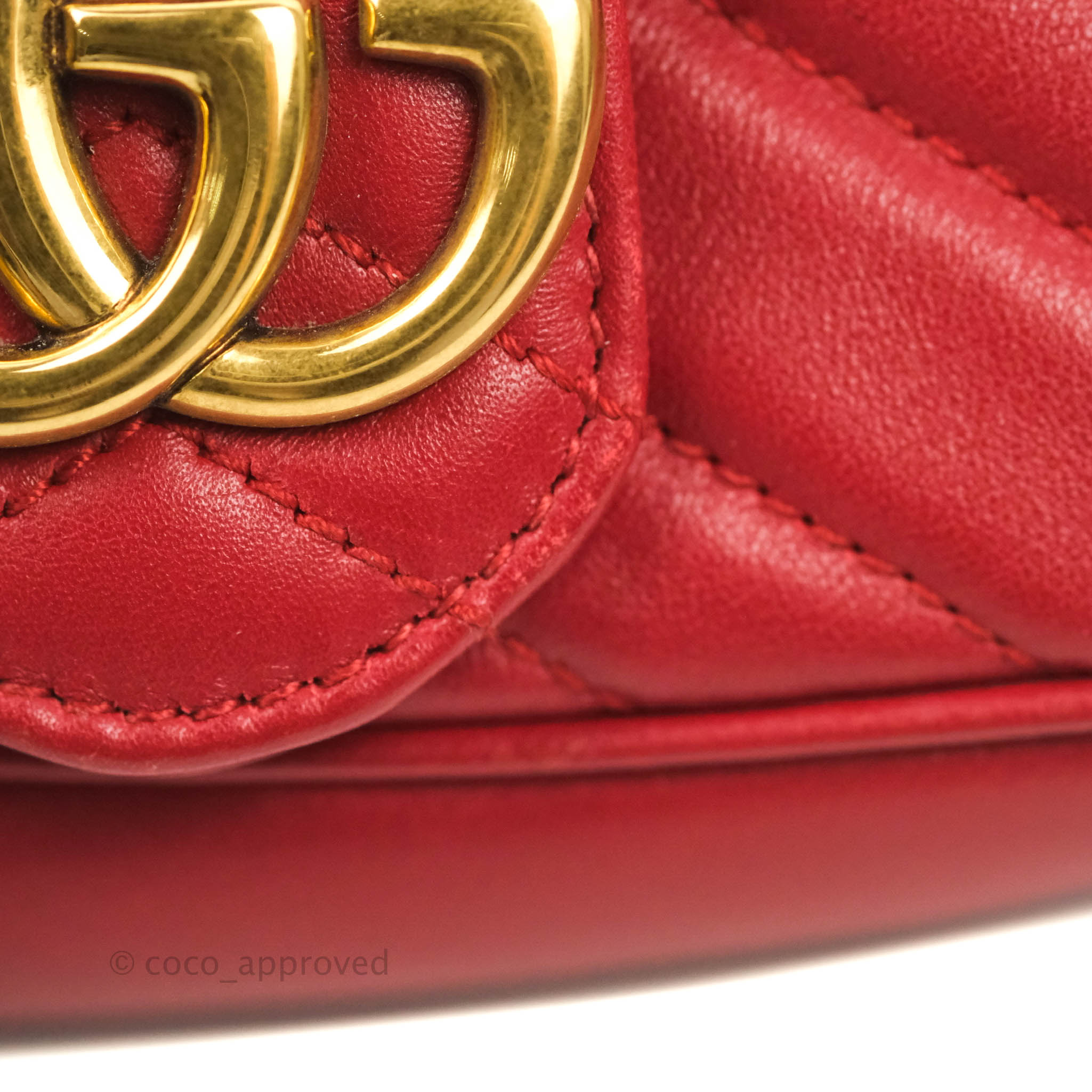 Gucci GG Marmont matelassé mini bag new Red Leather ref.200154 - Joli Closet