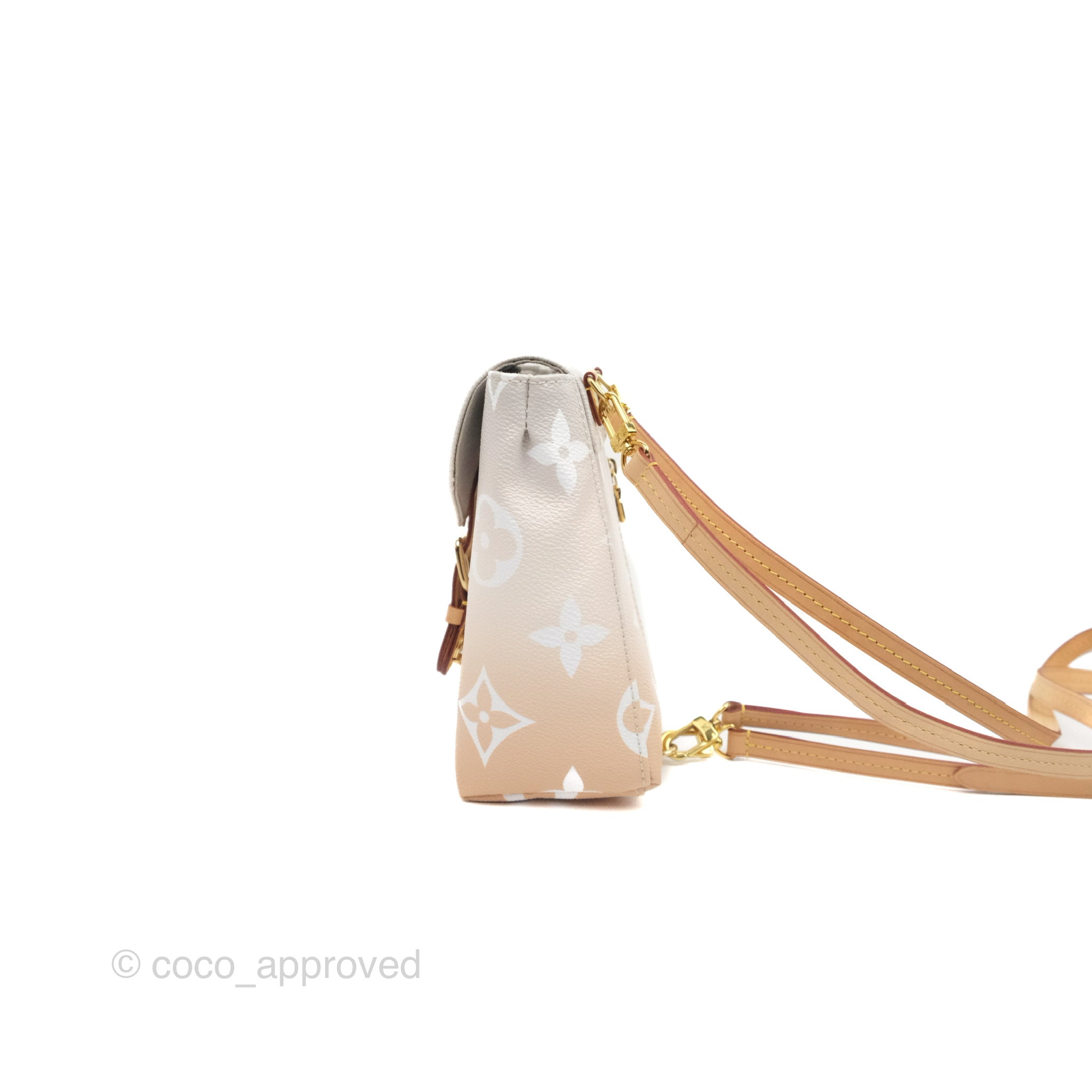 Louis Vuitton Tourterelle Beige and Cream Giant Empreinte Monogram Leather Tiny Backpack Gold Hardware, 2022