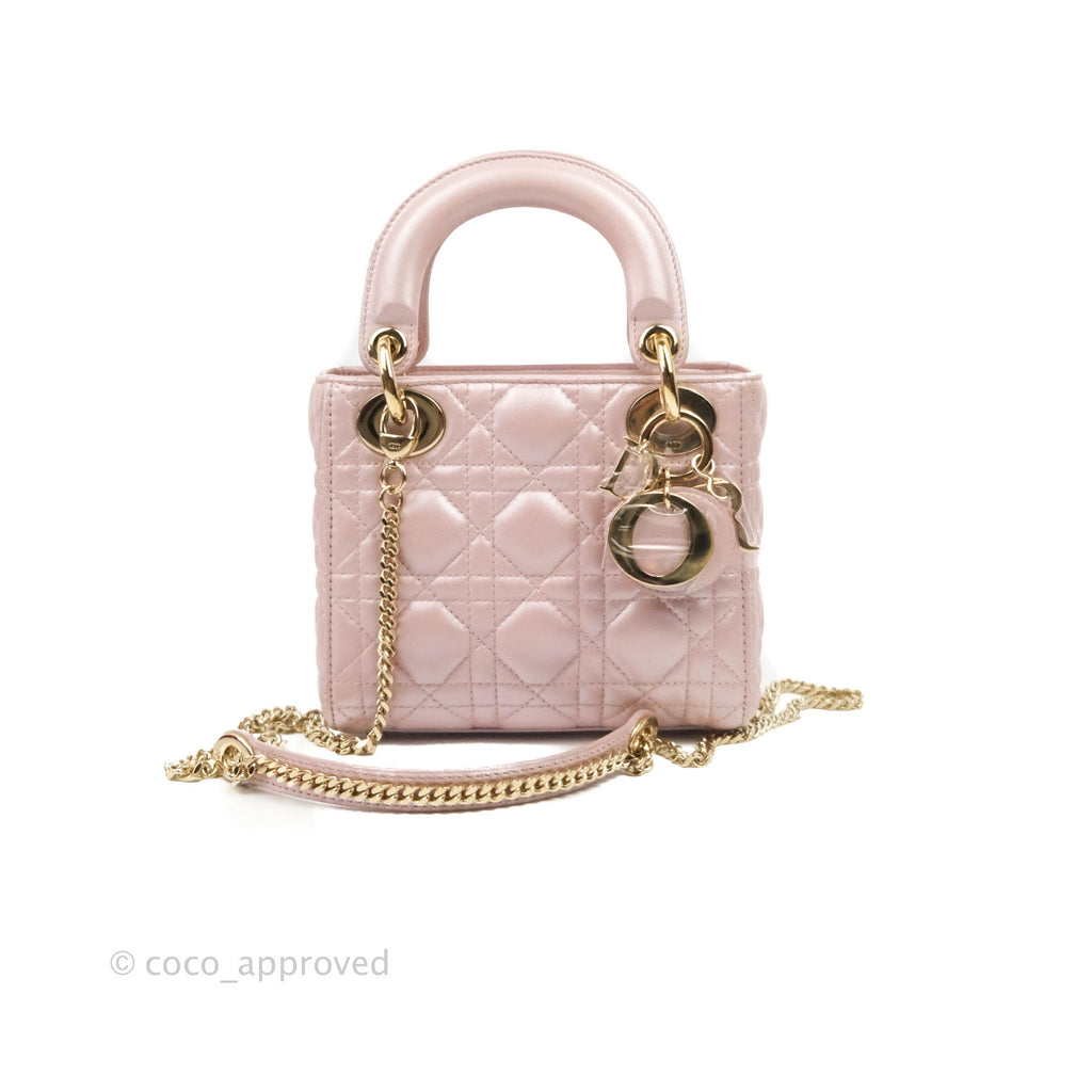 Mini Lady Dior Bag Antique Pink Cannage Lambskin  DIOR MY