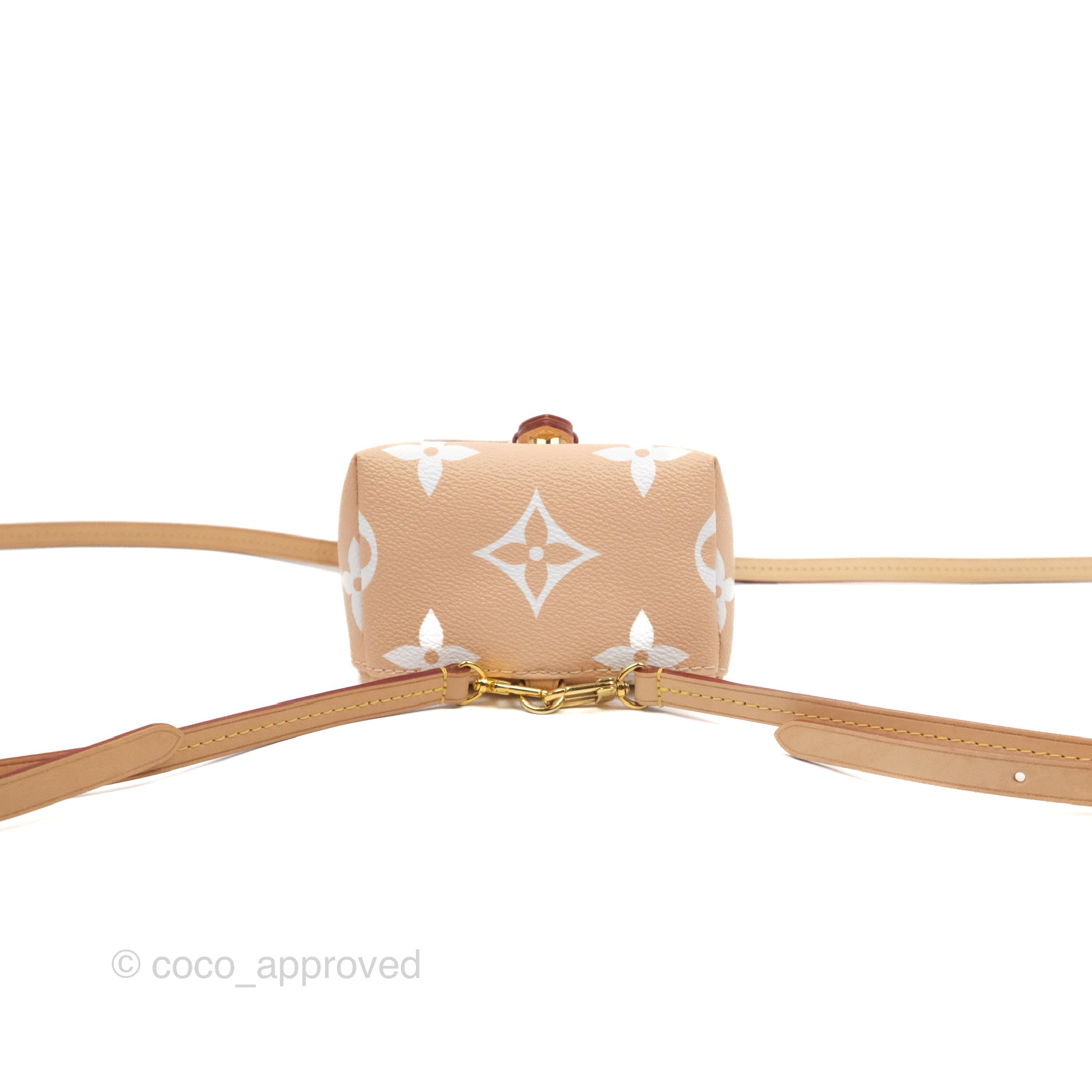 Louis Vuitton Tourterelle Beige and Cream Giant Empreinte Monogram Leather Tiny Backpack Gold Hardware, 2022