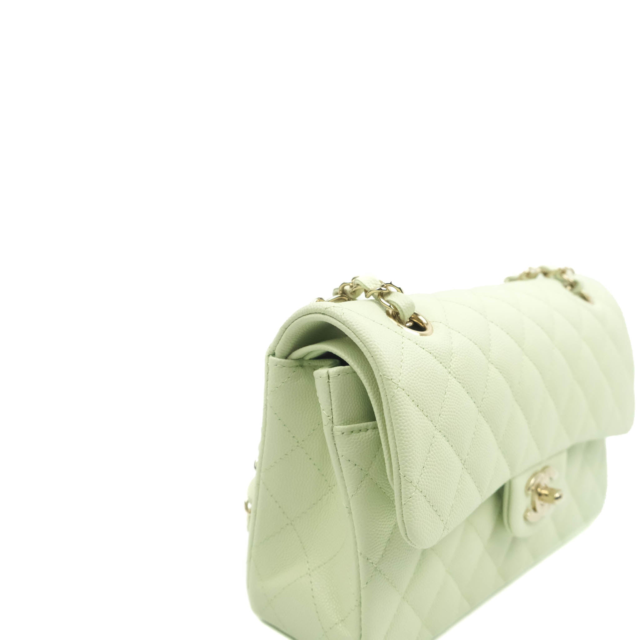 chanel green quilted bag