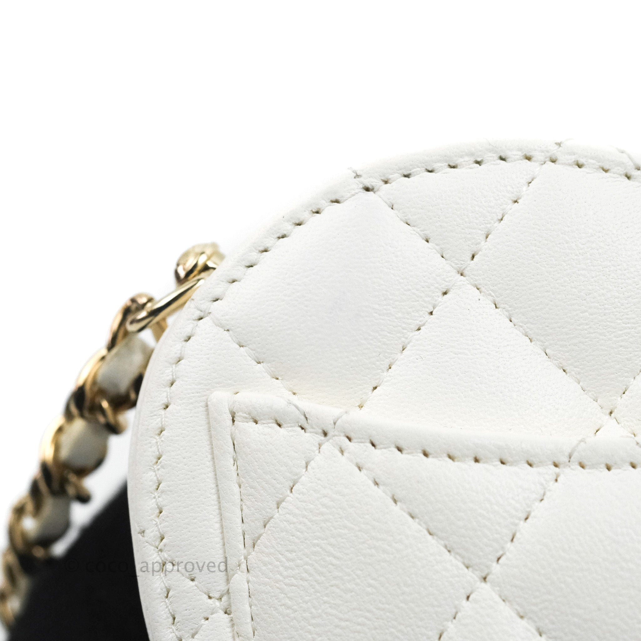 Chanel Small Heart Bag White Lambskin Gold Hardware 22S – Coco Approved  Studio