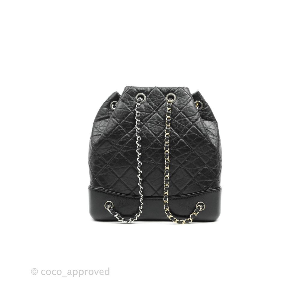 Chanel Small Gabrielle Backpack Black Aged Calfskin