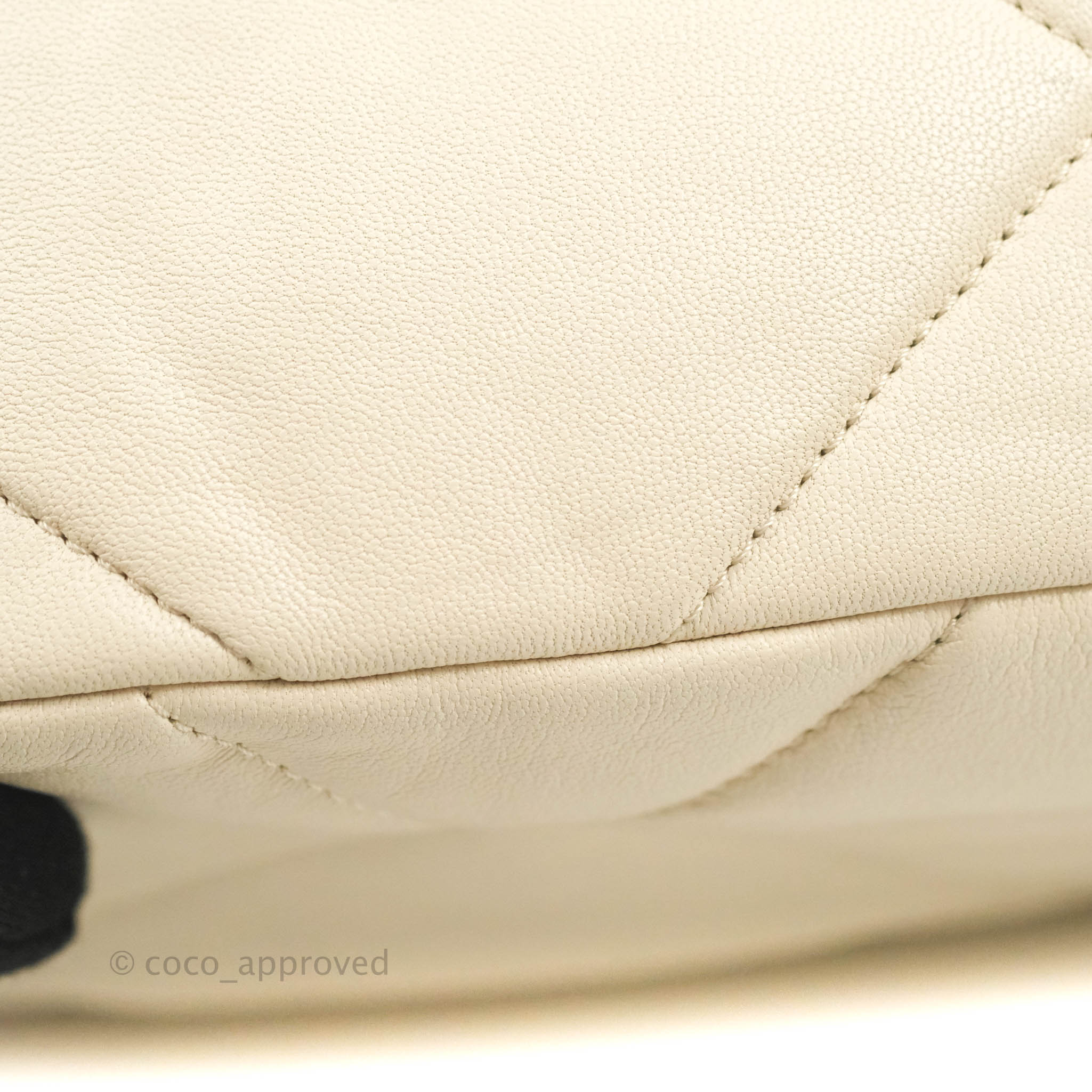 Chanel 19 Medium (Small) Beige Lambskin Leather, Mixed Metal Hardware  (Silver CC), New in Box MA001