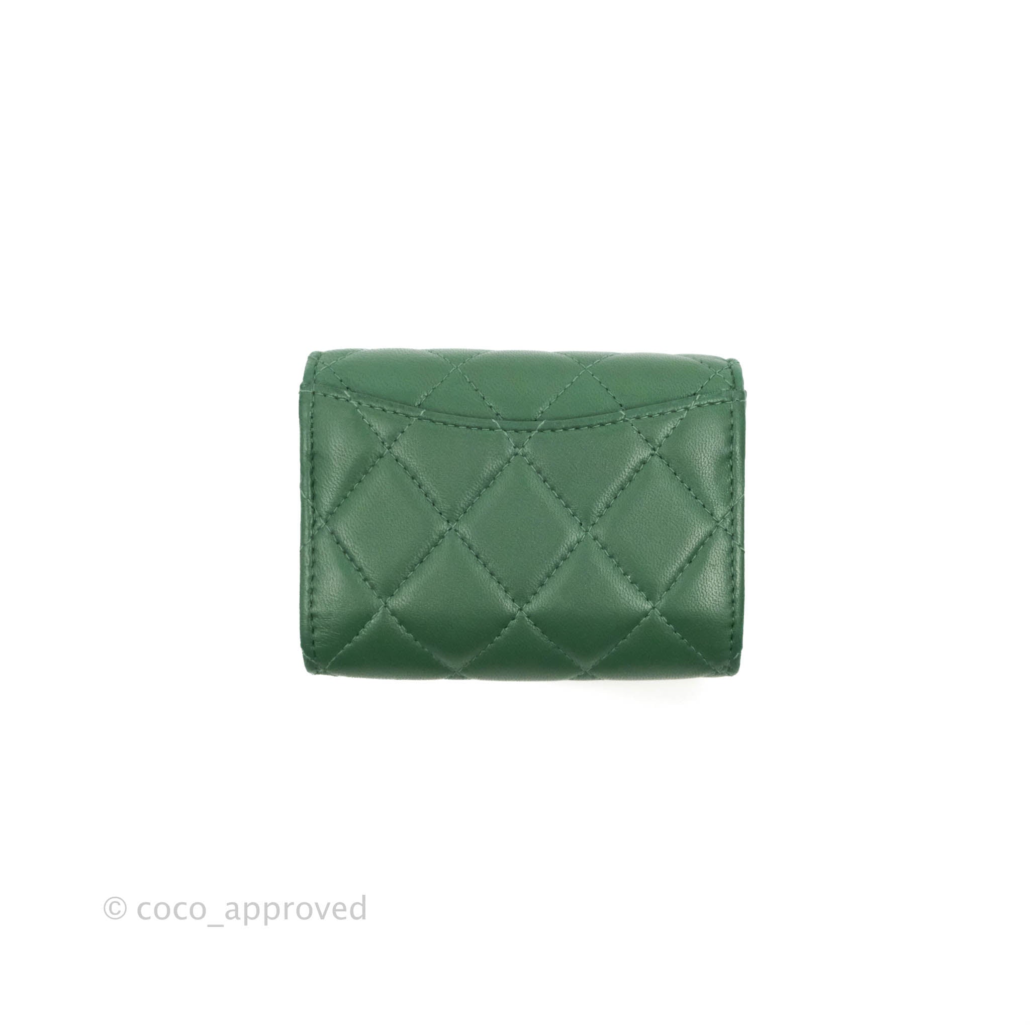 Chanel Classic Flap Coin Purse Dark Green Lambskin Silver Hardware – Coco  Approved Studio