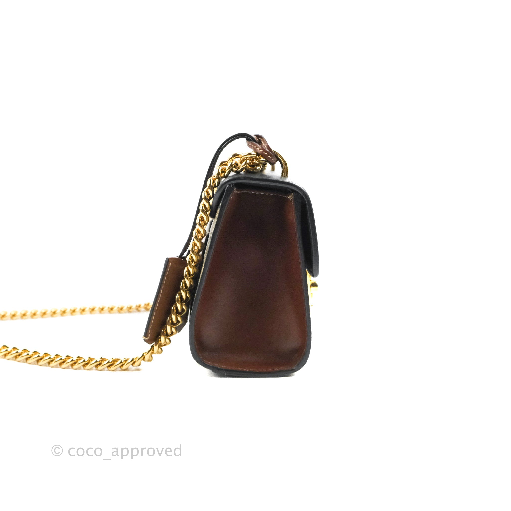GUCCI Shoulder bag PADLOCK GG SUPREME SMALL in beige / ebony / tuscany brown