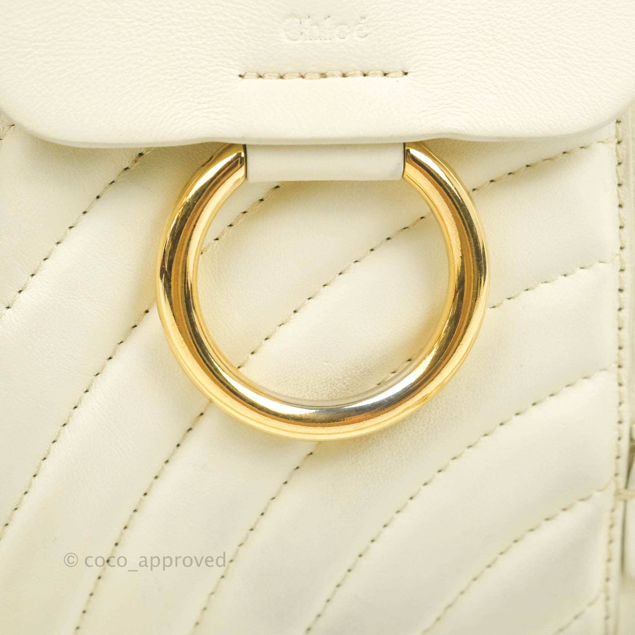 chloe faye mini backpack yellow Chloé Mini Faye Backpack Ivory White Calfskin – Coco Approved Studio