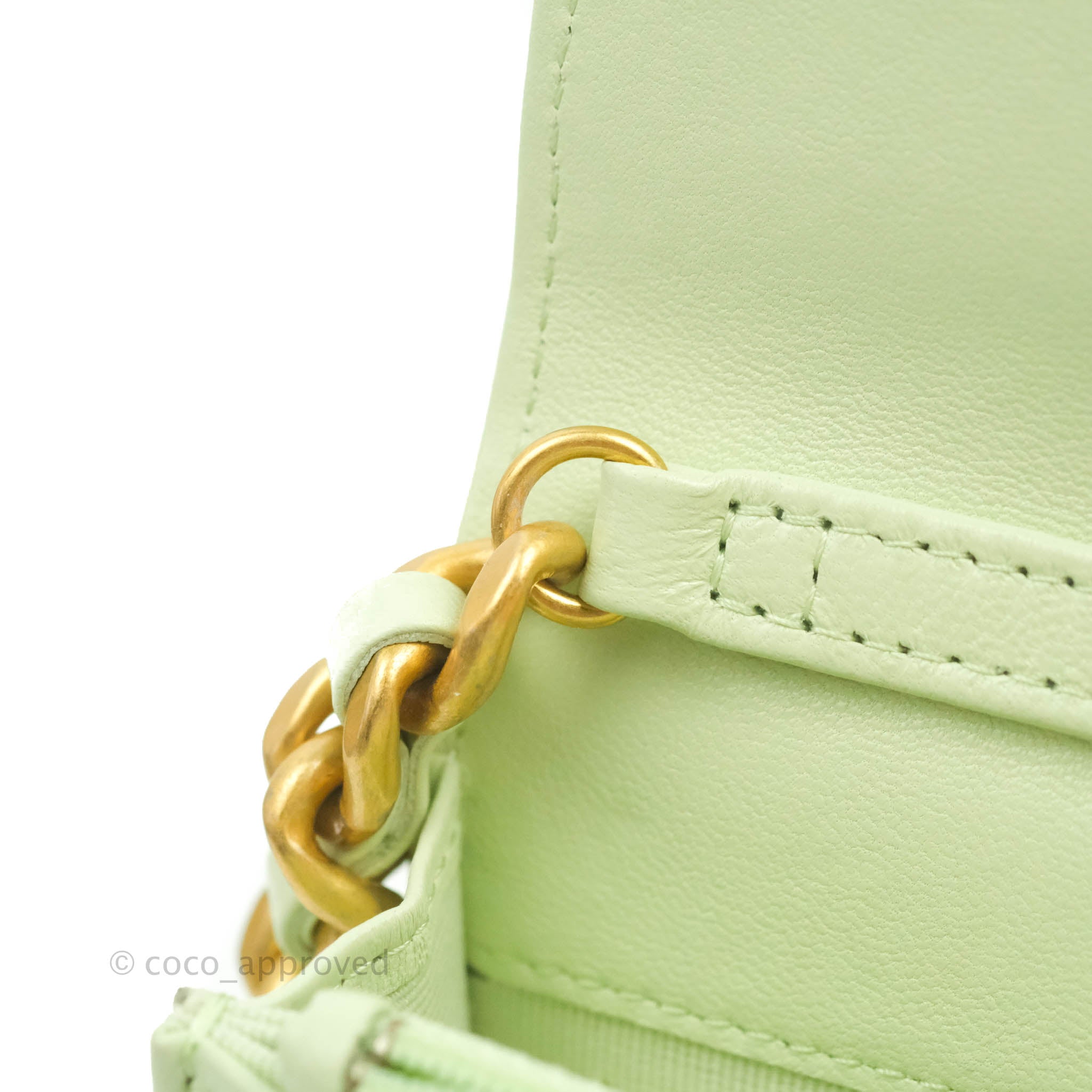 Chanel new color woc wallet of chain flap bag mini clutch purse green gold