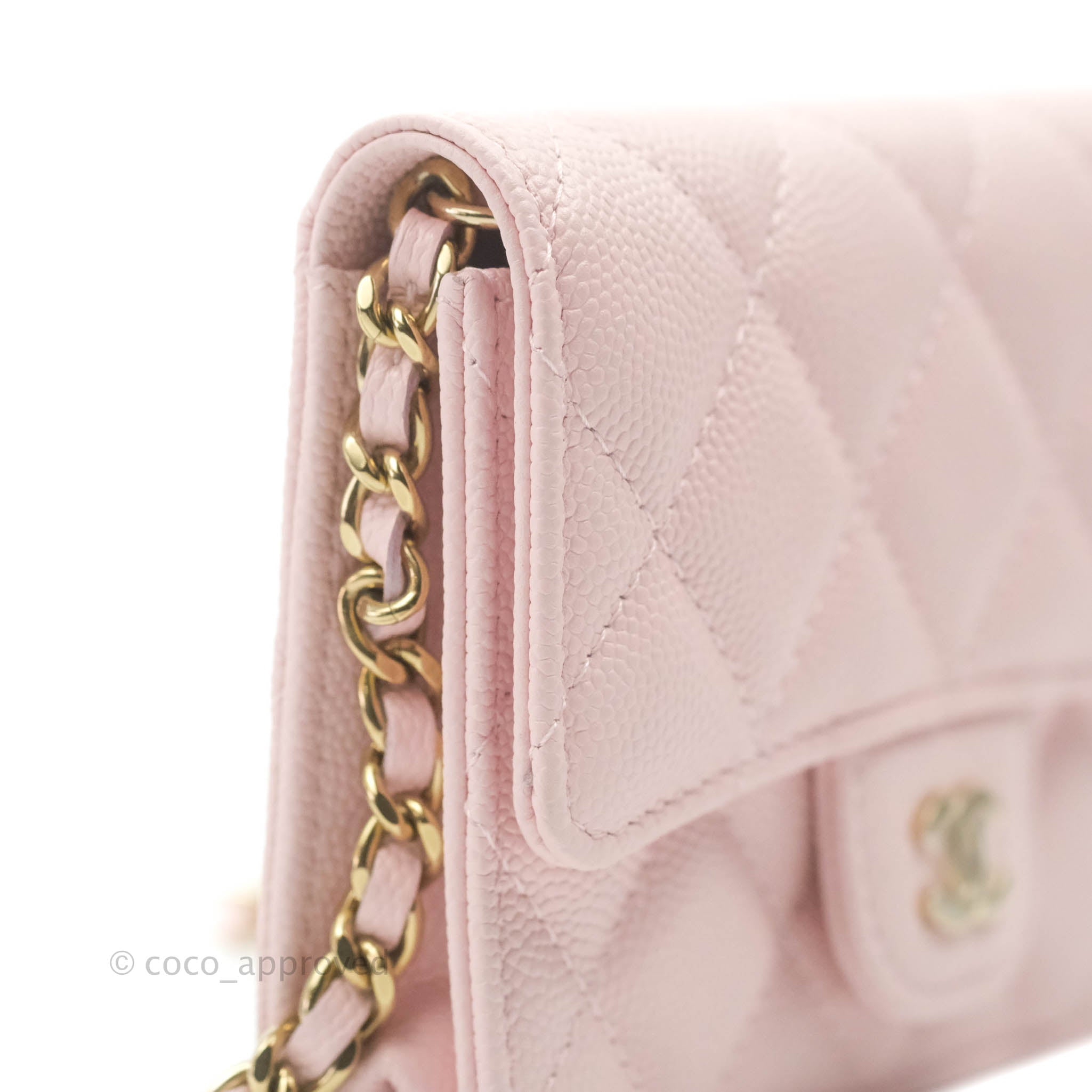 Chanel Mini Wallet With Chain Iridescent Pink Caviar Gold Hardware 19S – Coco  Approved Studio