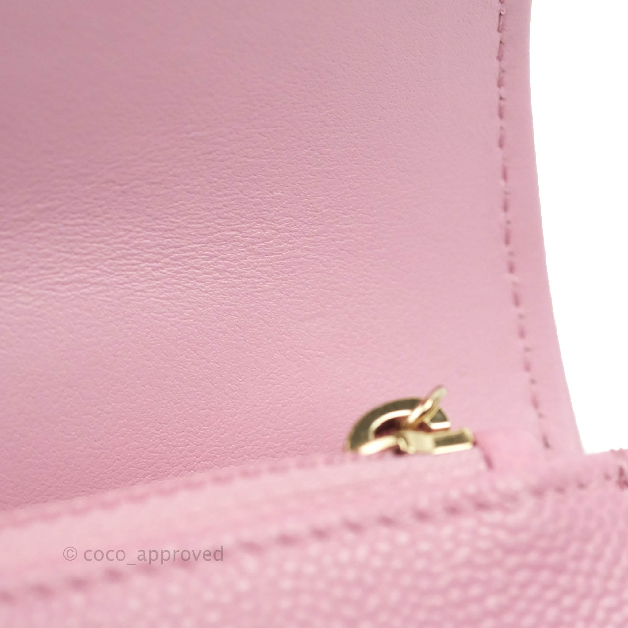 Chanel Top Handle Wallet On Chain WOC Pink Caviar Gold Chanel Top Handle Wallet On Chain WOC Pink Caviar Gold